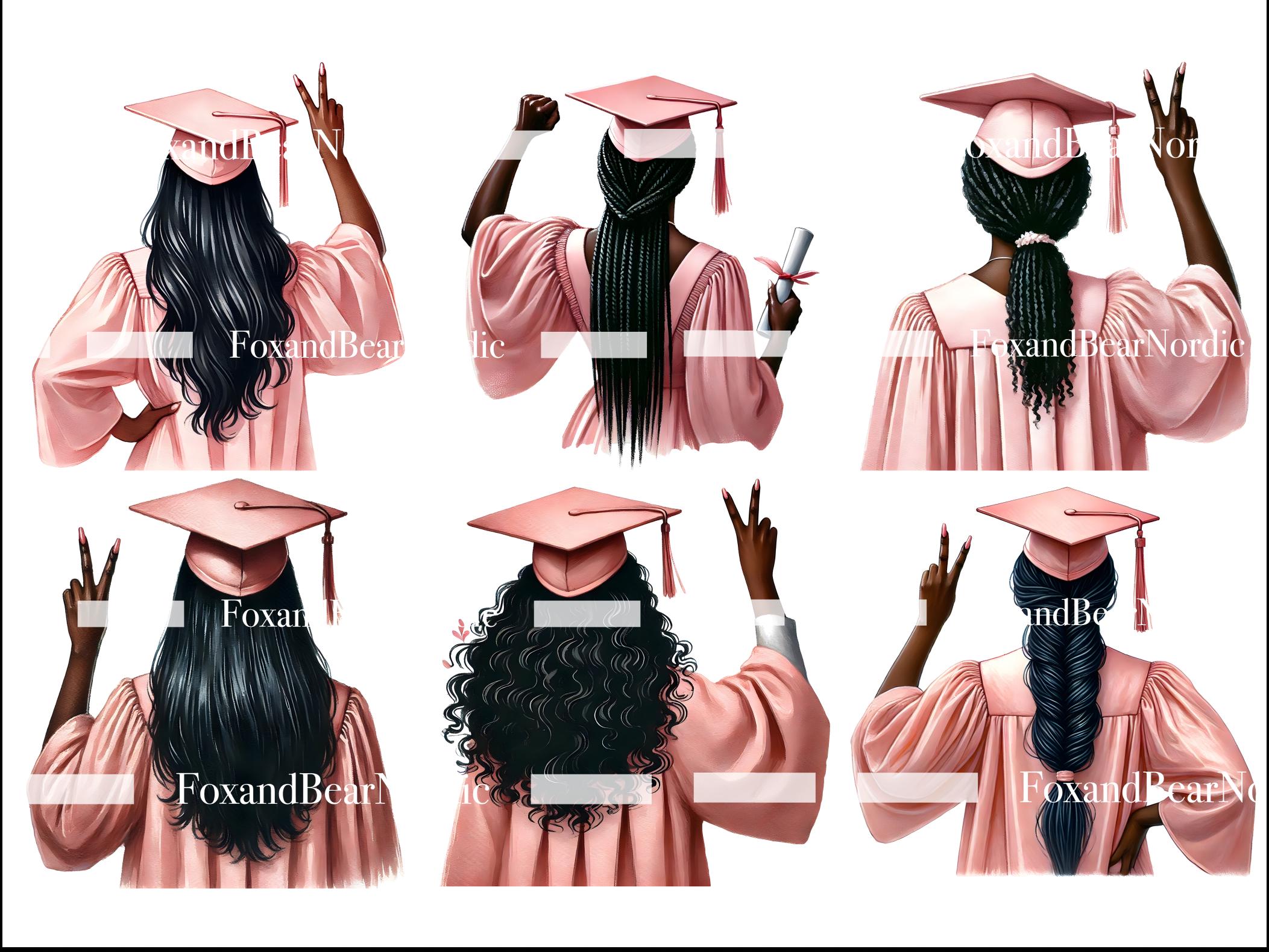 Watercolor Graduation Black Girl PNG Nurse Graduation Clipart Graduation Girl PNG Black Woman Graduation Cap Senior 2026 PNG Commercial Use image 5