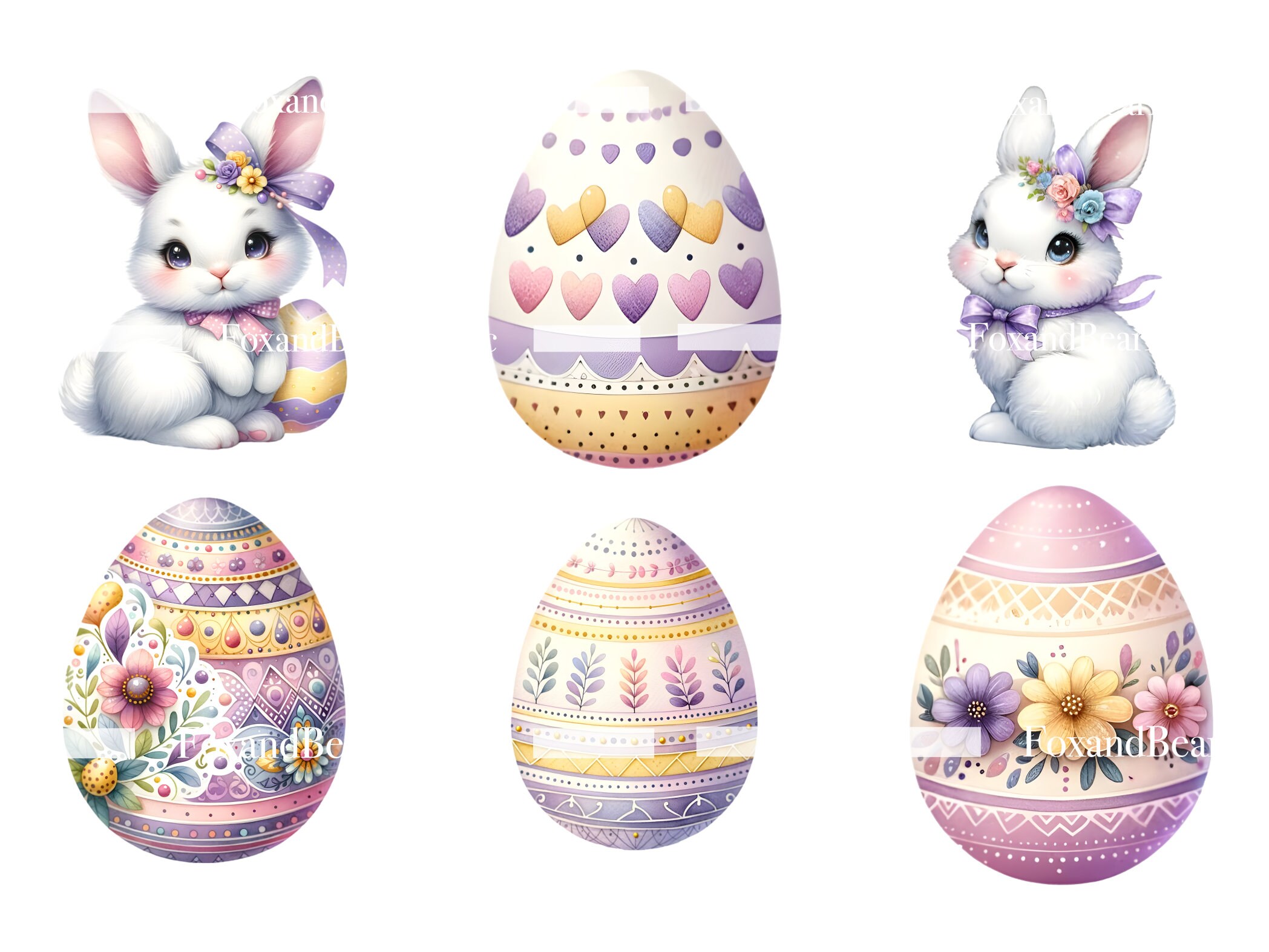 Watercolor Easter Bunny PNG Rabbit Bunny Clipart Pastel Easter PNG Watercolor Clipart Watercolor Clip Art Commercial Use Digital Download image 7