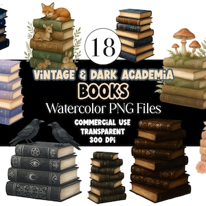 Pila de libros vintage y oscuros de la Academia / Libros antiguos PNG, Libros antiguos de biblioteca, Pilas de libros clásicos, Clip Art de la Academia gótica