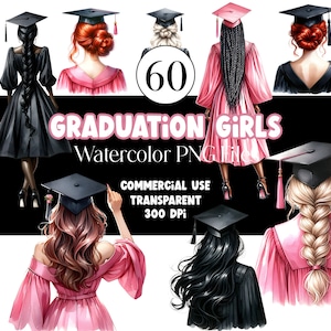 Watercolor Graduation PNG Doctor Graduation Clipart Graduation Girl PNG Graduation Cap Watercolor Clipart Watercolor Clip Art Commercial Use