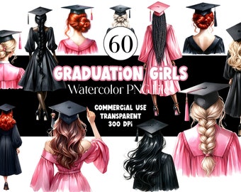 Watercolor Graduation PNG Doctor Graduation Clipart Graduation Girl PNG Graduation Cap Watercolor Clipart Watercolor Clip Art Commercial Use
