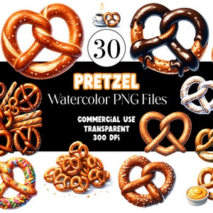 Aquarela Pretzel Clipart Pretzels Comida Clipart Chocolate Pretzels Aquarela Clipart Aquarela Clip Art Download Digital Uso Comercial
