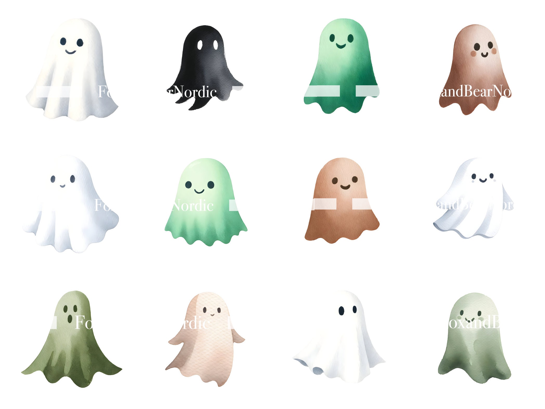 Watercolor Cute Ghost PNG Pastel Halloween Clipart Ghost Pink Ghost PNG Halloween PNG Halloween Clipart Pastel Ghost Shirt Commercial Use image 6