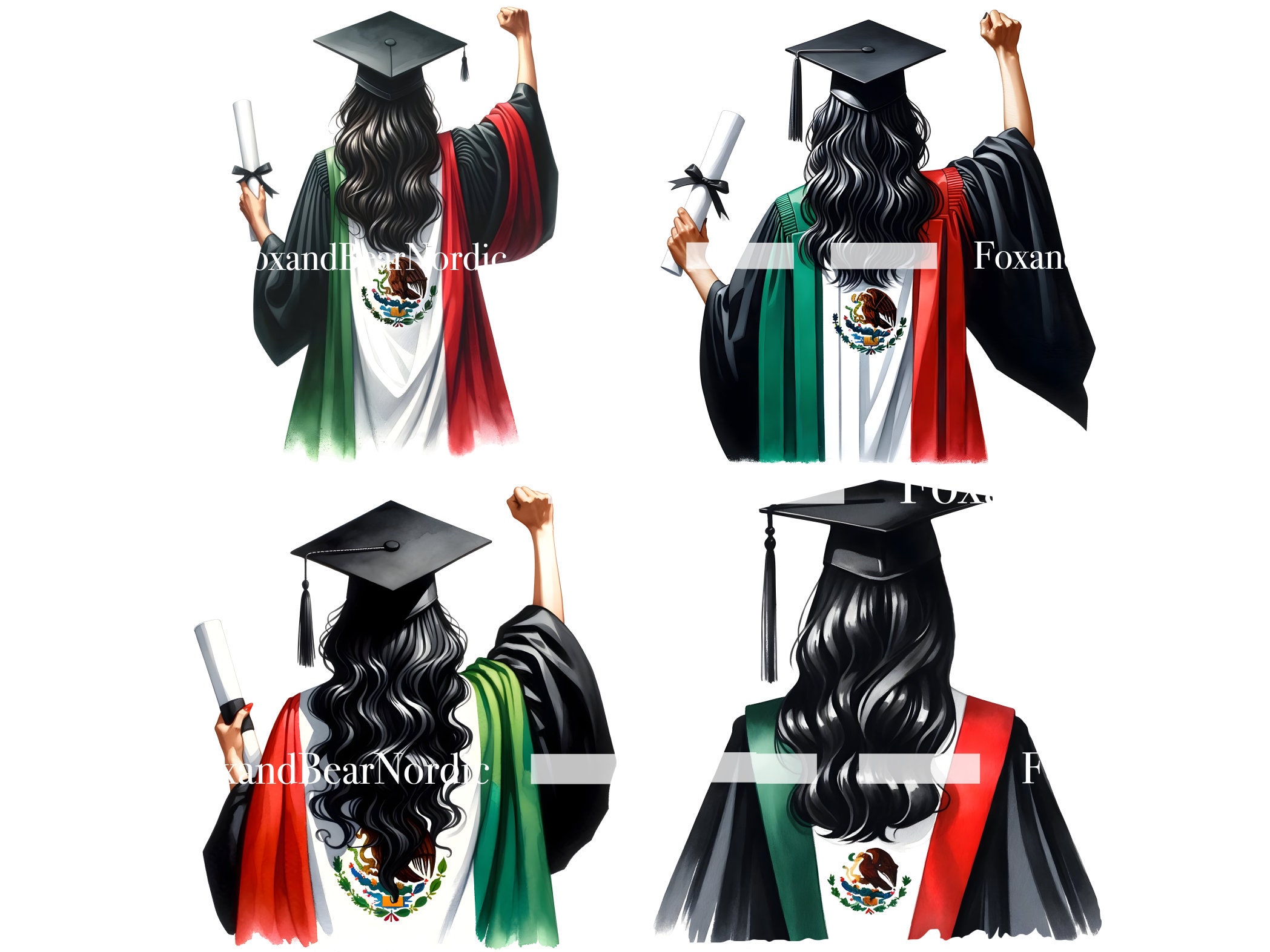 Mexican Graduation PNG Graduation Clipart Graduation Girl PNG Clipart for Mexican  Graduation Cap Topper Mexican Flag Commercial Use 2026 image 5