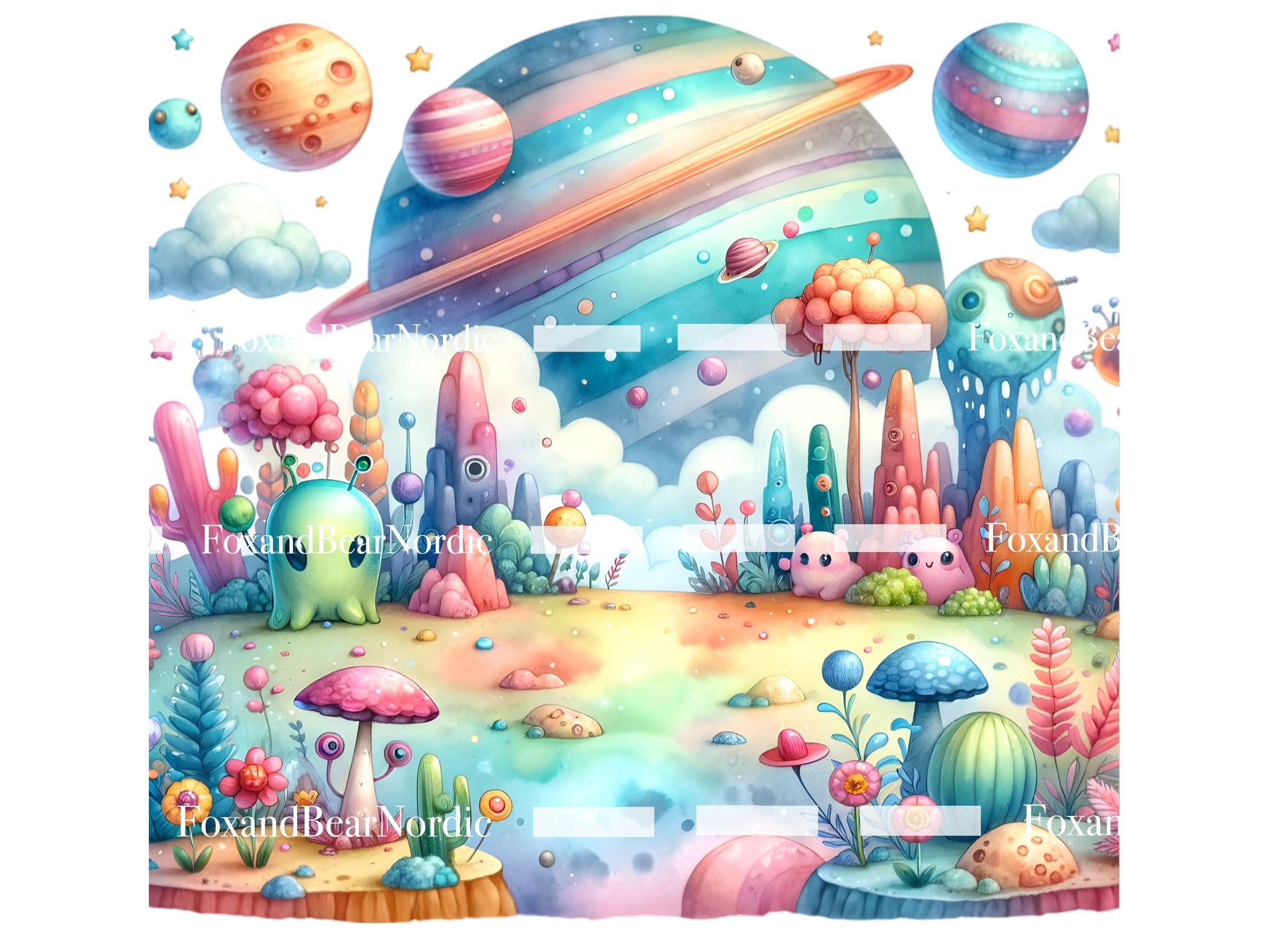 Outer Space PNG Galaxy Clipart Astronaut Clipart Space Birthday PNG Watercolor Clipart Commercial Use Watercolor Clip Art Digital Stickers image 9