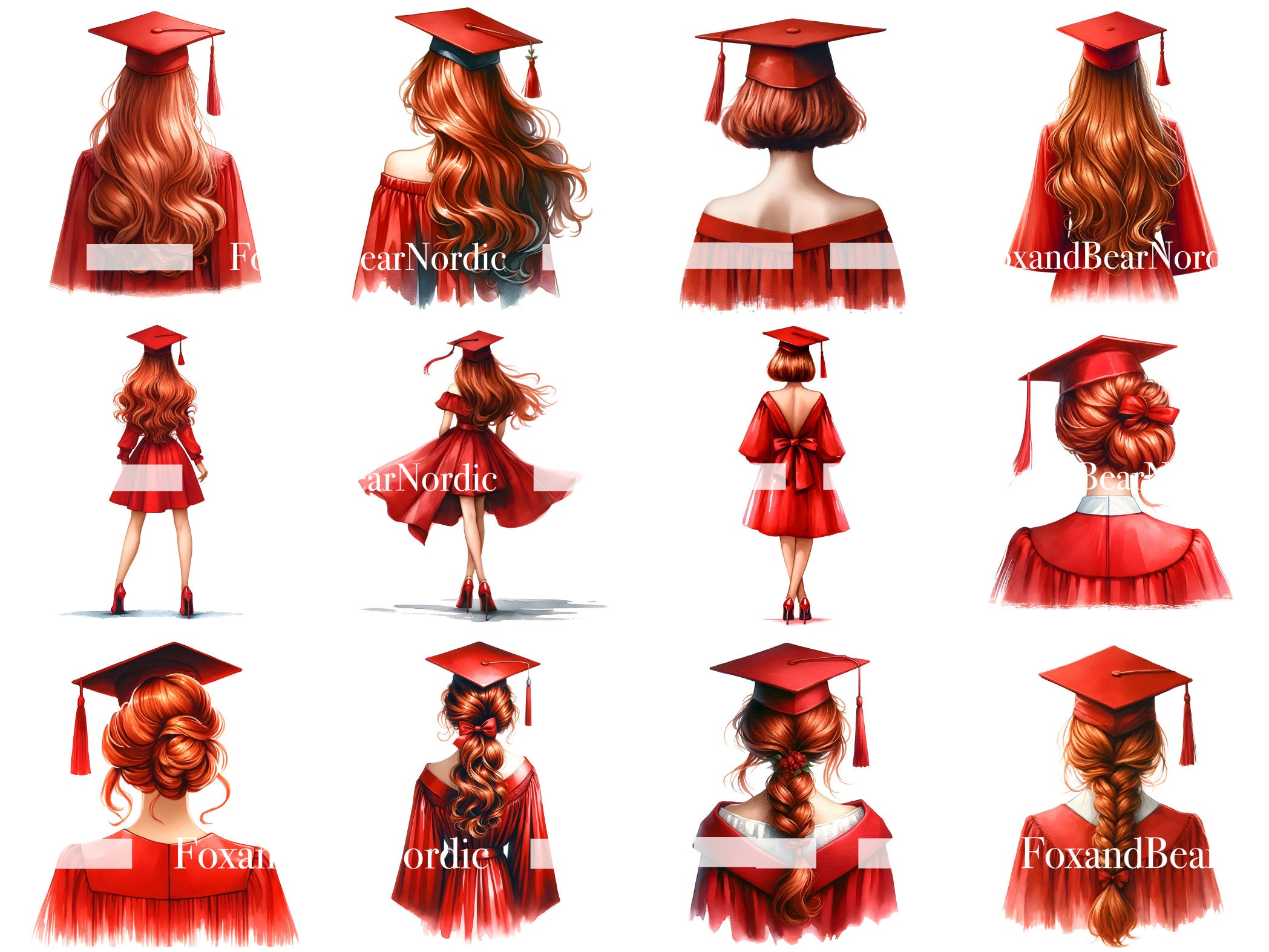 Watercolor Graduation PNG Doctor Graduation Clipart Graduation Girl PNG Graduation Cap Watercolor Clipart Watercolor Clip Art Commercial Use image 9