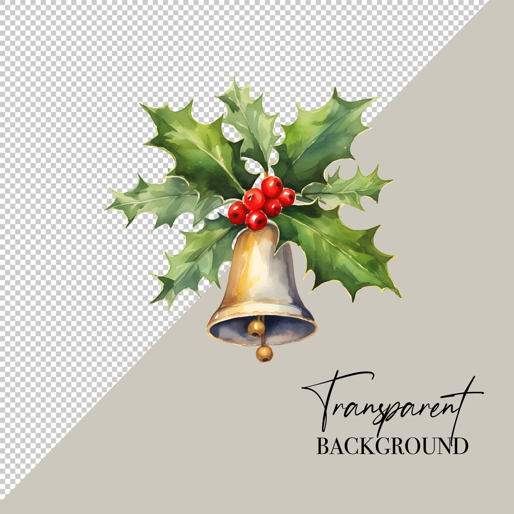 Holly Clipart Christmas Wreaths PNG Watercolor Clipart Winter PNG Commercial Use Watercolor Clip Art Winter Clipart Christmas Clipart image 3