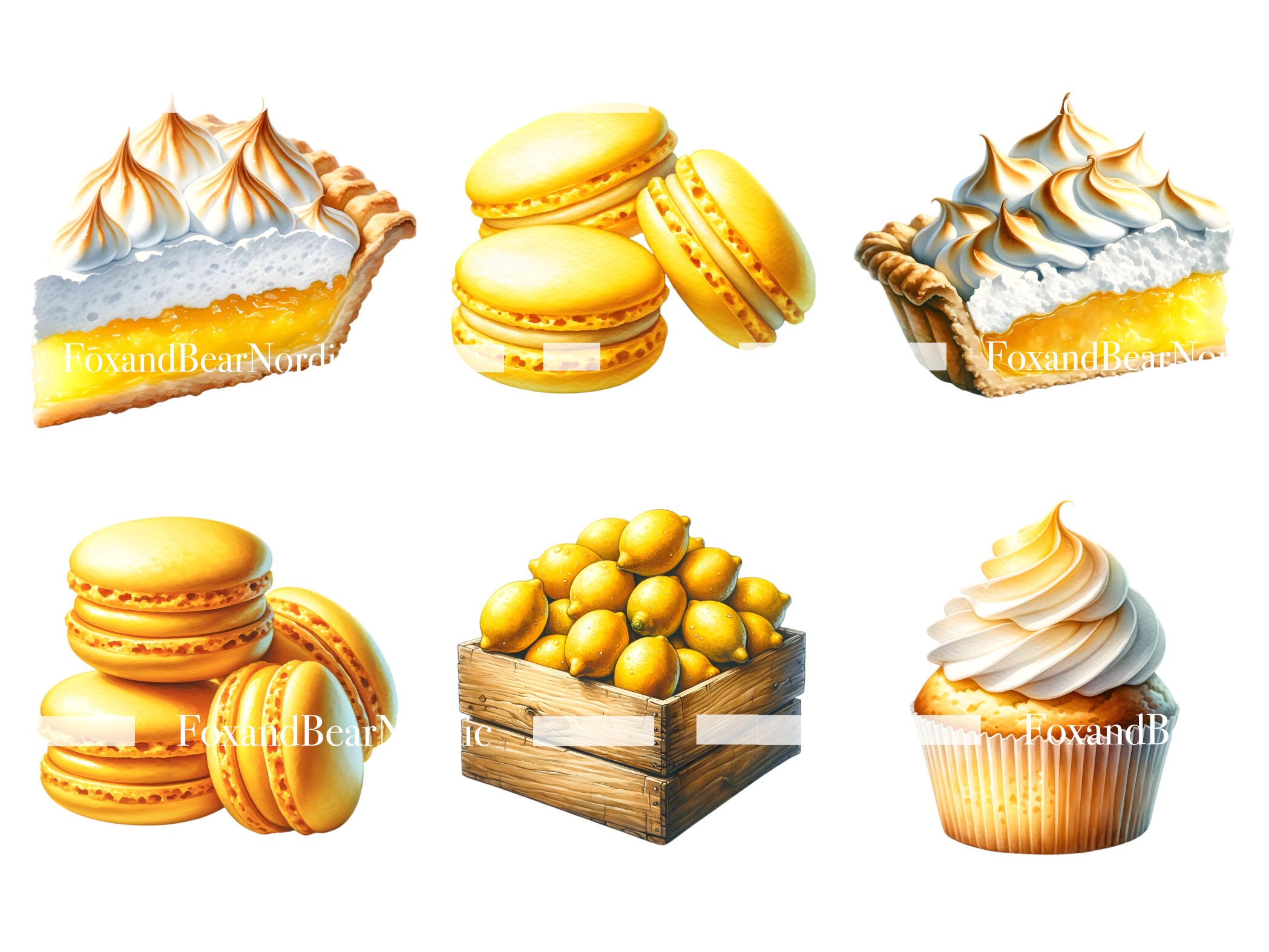 Watercolor Lemon Clipart Lemon PNG Summer Clipart Lemon Tree Wreath Watercolor Clipart Watercolor Clip Art Digital Stickers Commercial Use image 5