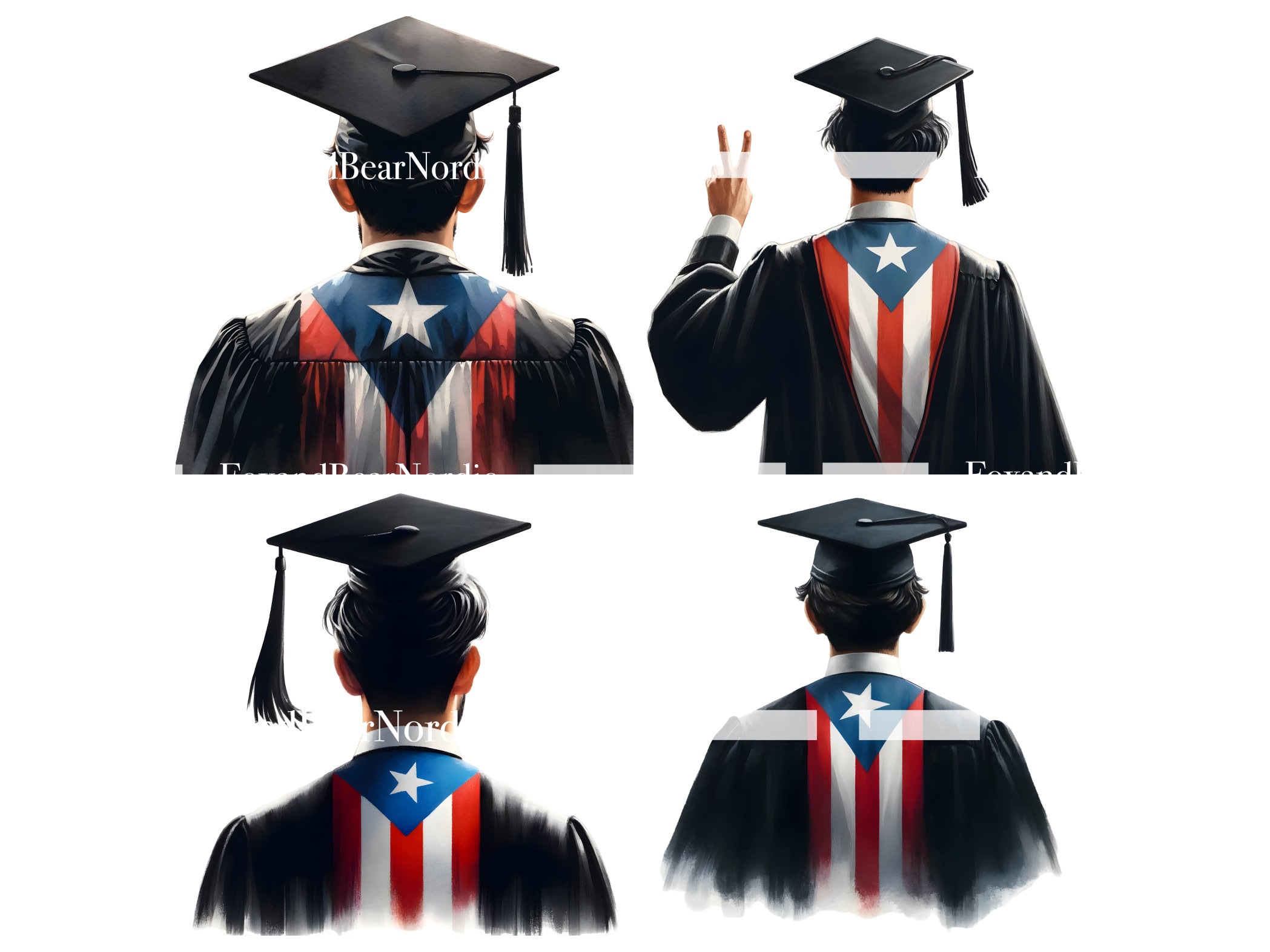 Puerto Rican Graduation PNG Graduation Clipart Graduation Boy PNG Clipart for Graduation Cap Topper Puerto Rican Flag Puerto Rico PNG 2026 image 5