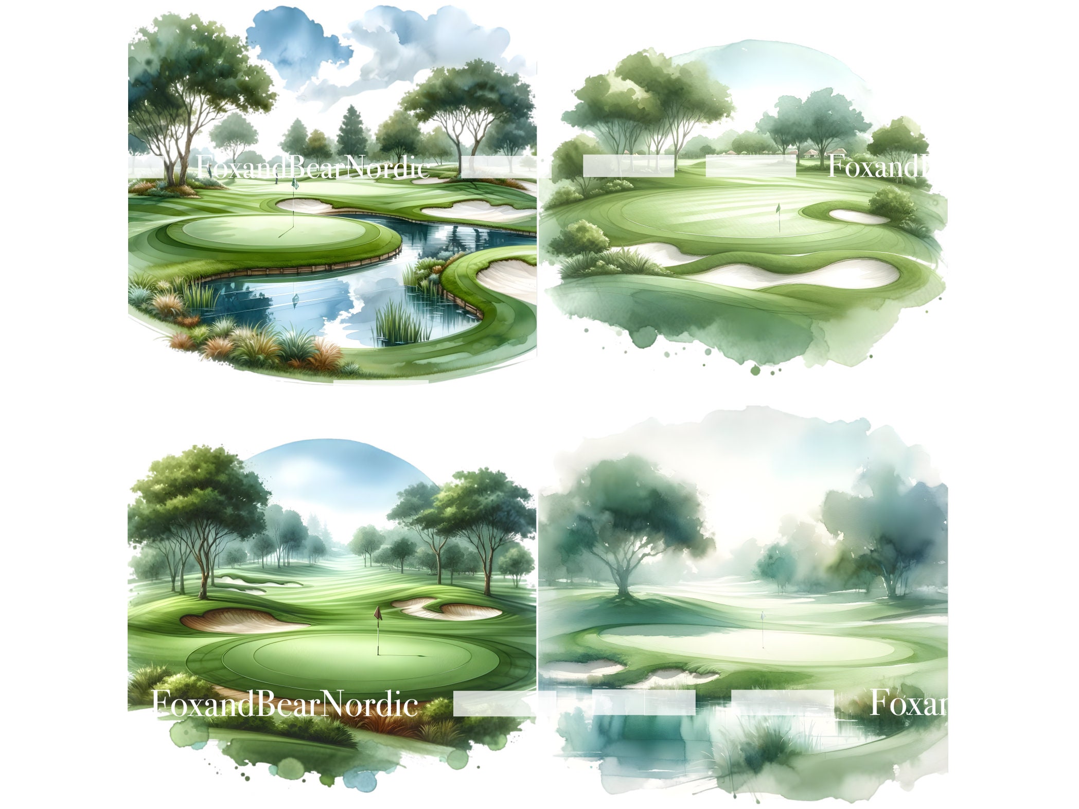 Watercolor Golf Clipart Golf Club PNG Golfer Graphics Golf Ball Clipart Golfer PNG Golf Cart Clipart PNG Commercial Use Instant Download image 9