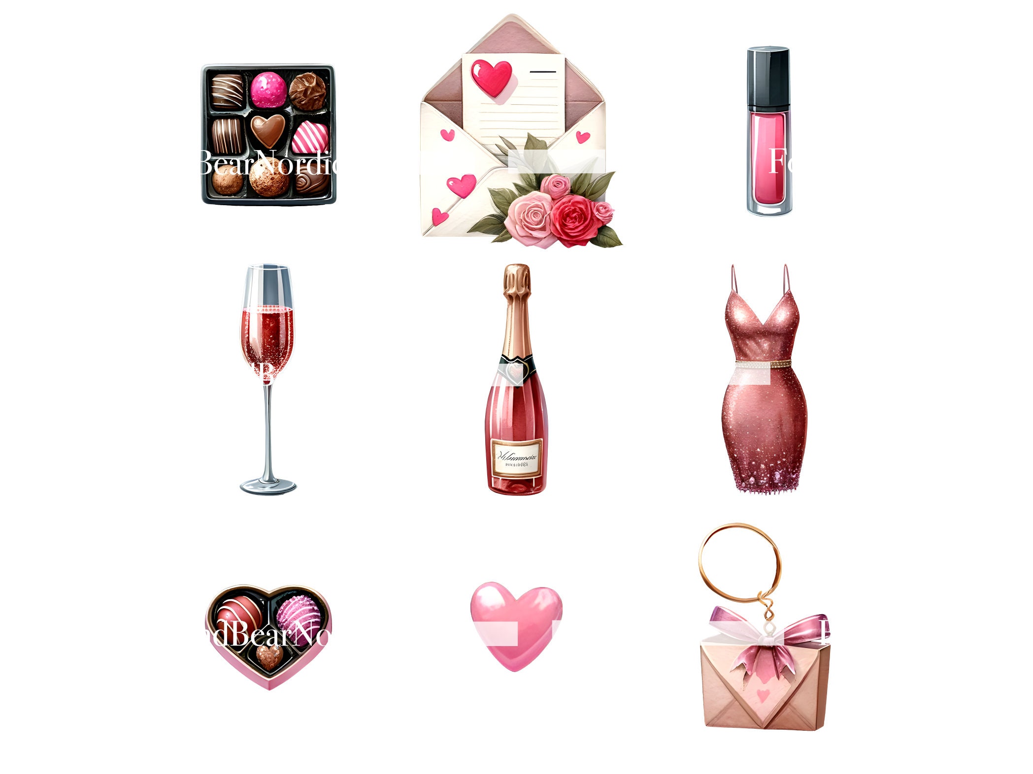 Valentines PNG Valentines Day PNG Valentine Clipart That Girl Planner Watercolor Clipart Commercial Use Watercolor Clip Art Digital Stickers image 8