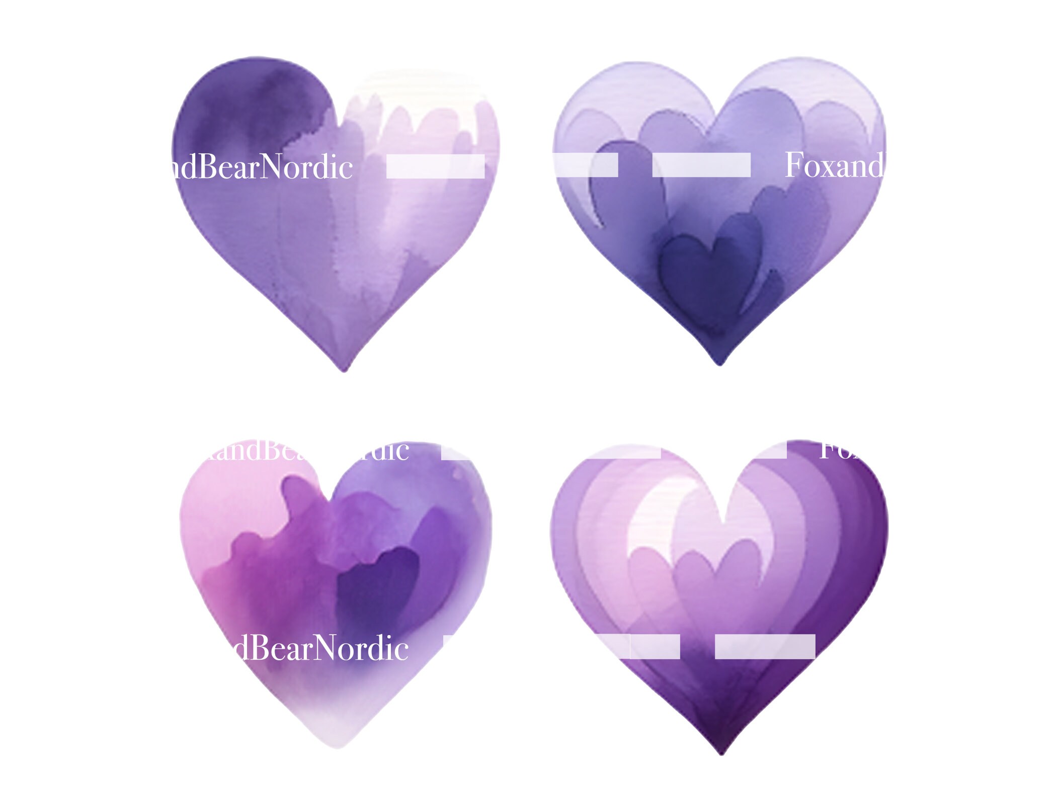 Watercolor Heart Clipart Heart PNG Valentines PNG Watercolor Clipart Watercolor Clip Art Digital Stickers Instant Download Commercial Use image 6