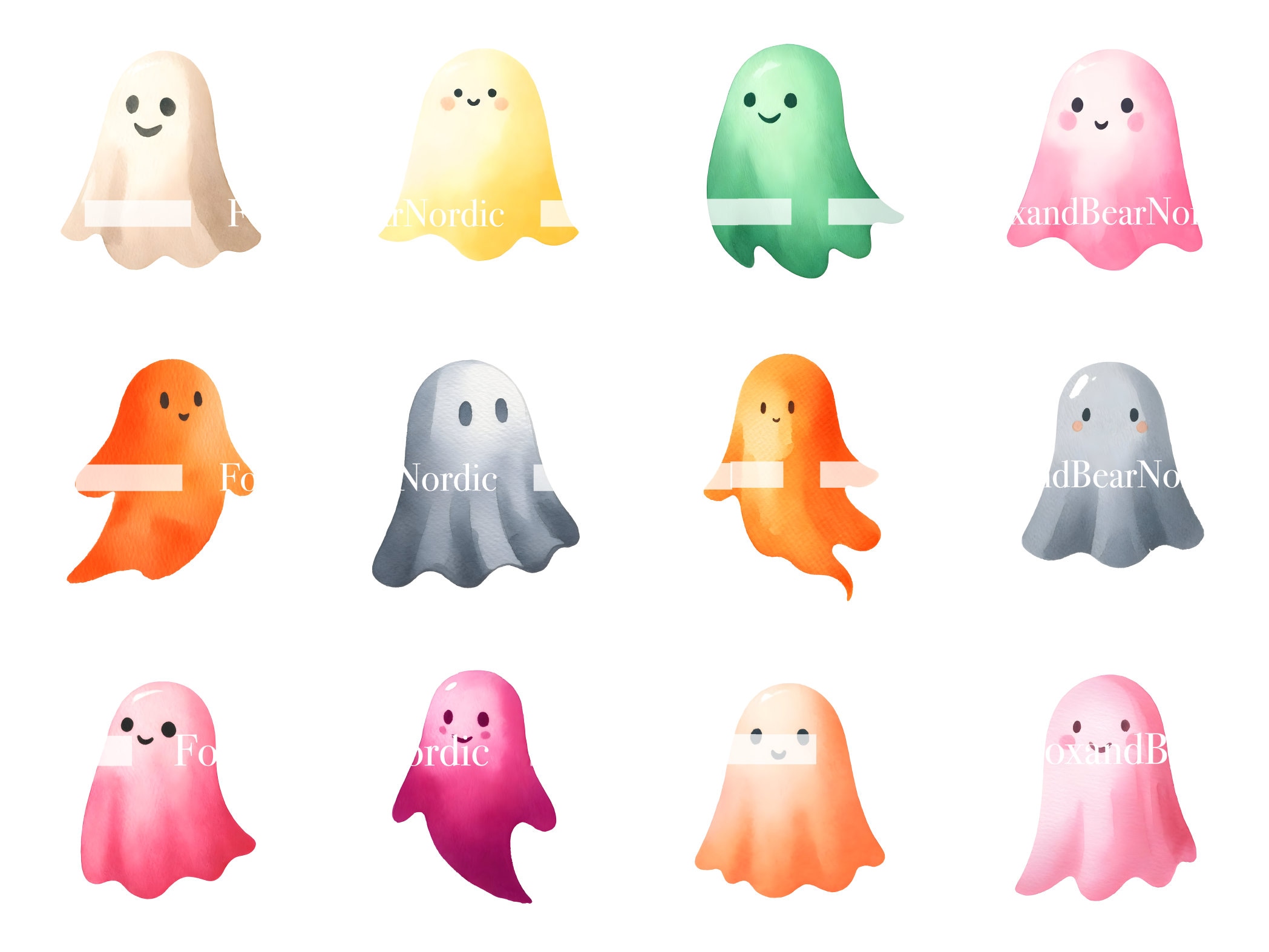 Watercolor Cute Ghost PNG Pastel Halloween Clipart Ghost Pink Ghost PNG Halloween PNG Halloween Clipart Pastel Ghost Shirt Commercial Use image 10