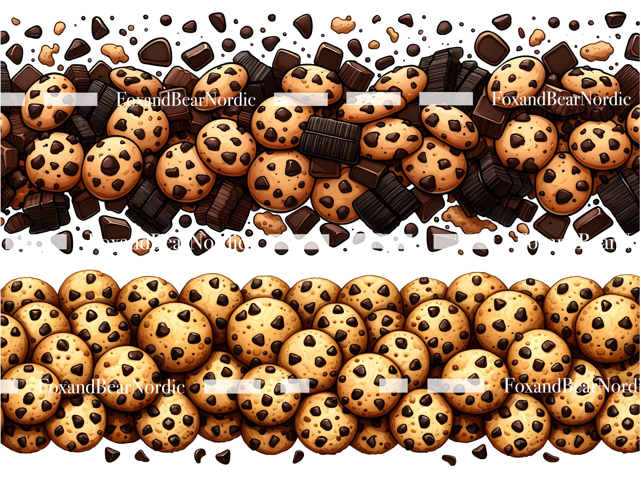 Watercolor Cookie Clipart Chocolate Chip Cookies Border Food Clipart Christmas Cookies Watercolor Clipart Watercolor Clip Art Commercial Use image 8