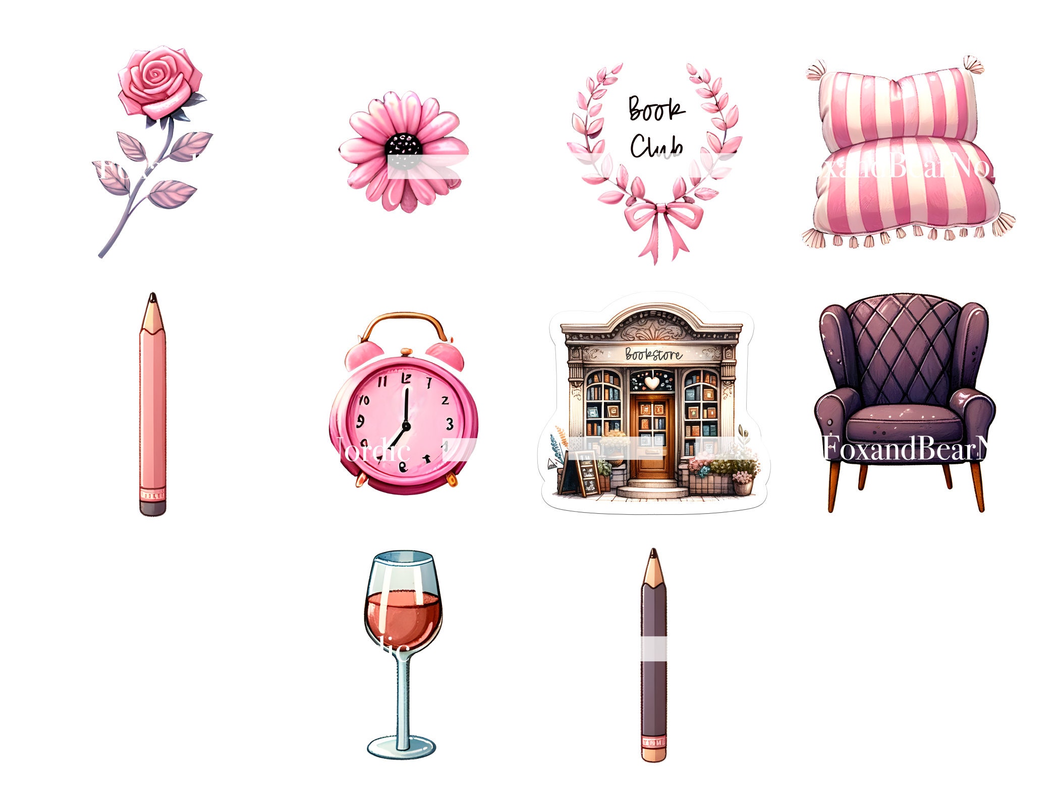 Books Clipart Bundle Bookish Stickers That Girl Planner Digital Watercolor Clipart Watercolor Clip Art Digital Stickers PNG Commercial Use image 9