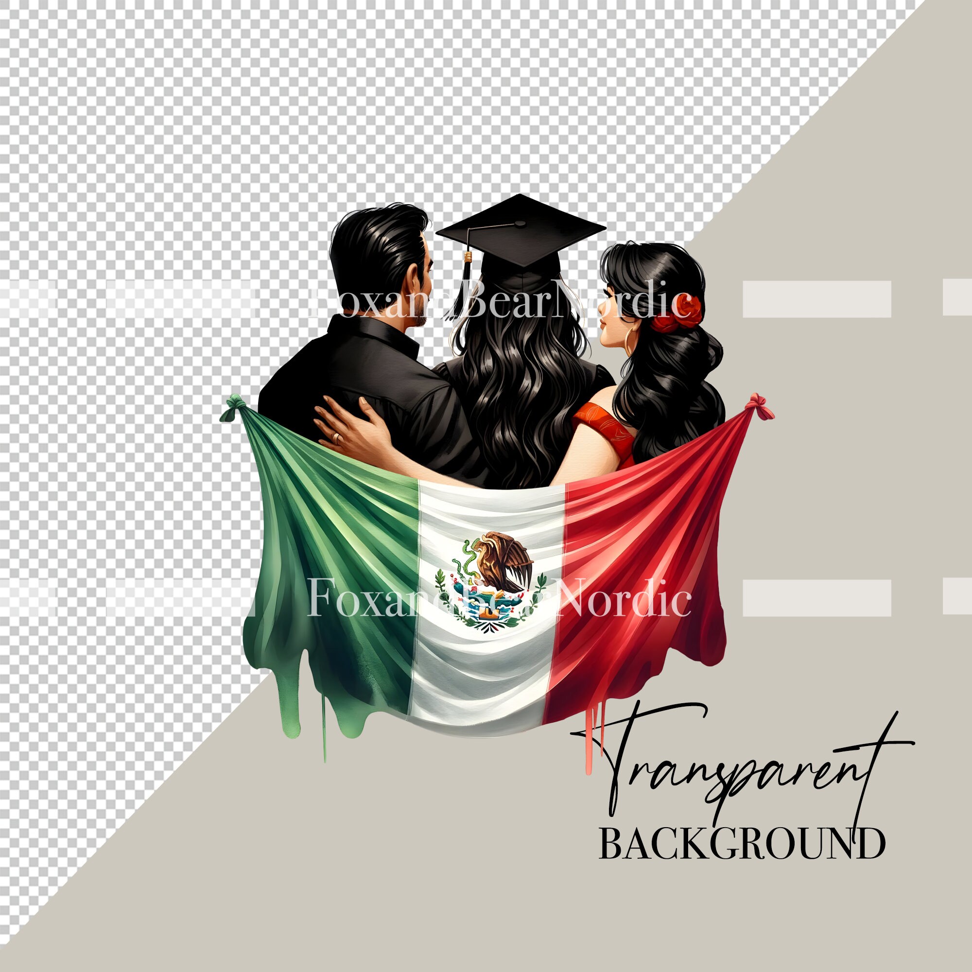 Mexican Graduation PNG Graduation Clipart Graduation Girl PNG Clipart for Mexican Graduation Cap Topper Mexican Flag Colombia Puerto Rico image 3