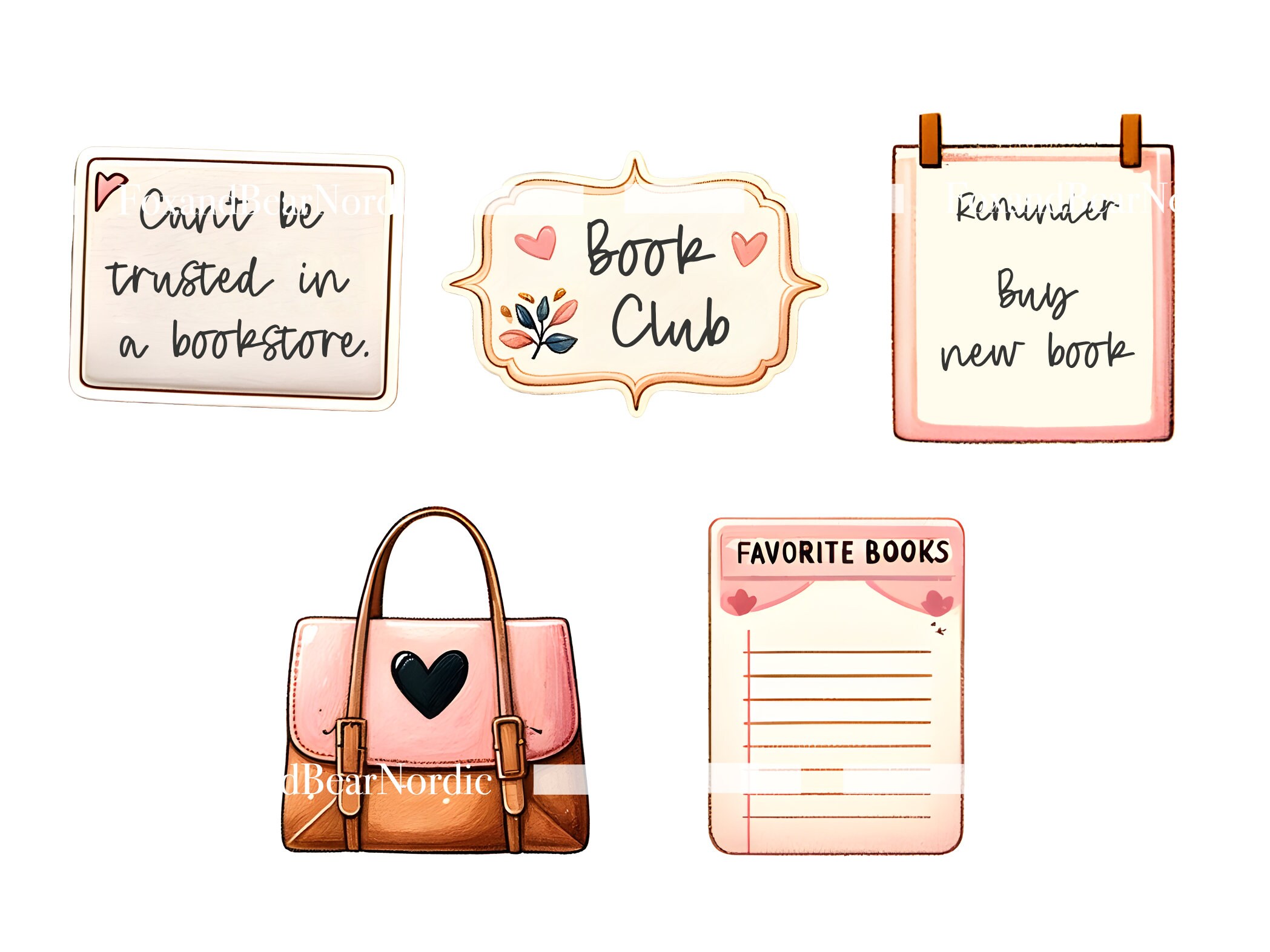 Books Clipart Bundle Bookish Stickers That Girl Planner Digital Watercolor Clipart Watercolor Clip Art Digital Stickers PNG Commercial Use image 7