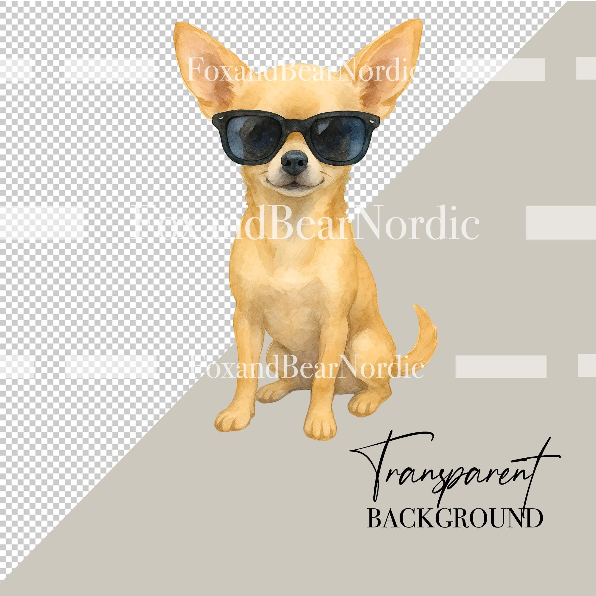 Watercolor Chihuahua Clipart Bundle | 18 Dog PNG Images | Cute Puppy Art | Pet Portrait Clipart | Chihuahua PNG Commercial Use image 3