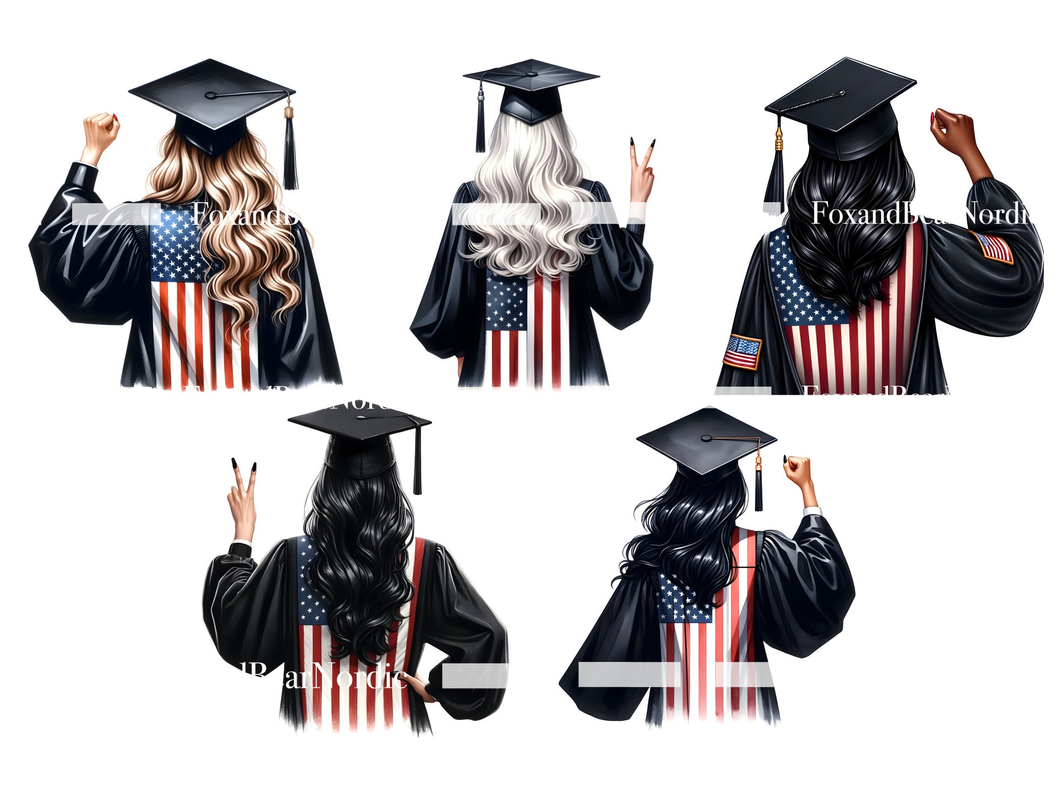 Watercolor Graduation PNG Doctor Graduation Clipart Graduation Girl PNG Graduation Cap American Flag Watercolor Clipart Commercial Use 2026 image 5