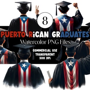 Graduación puertorriqueña PNG Clipart de graduación Niño graduado PNG Clipart para adorno de birrete de graduación Bandera puertorriqueña Puerto Rico PNG 2025