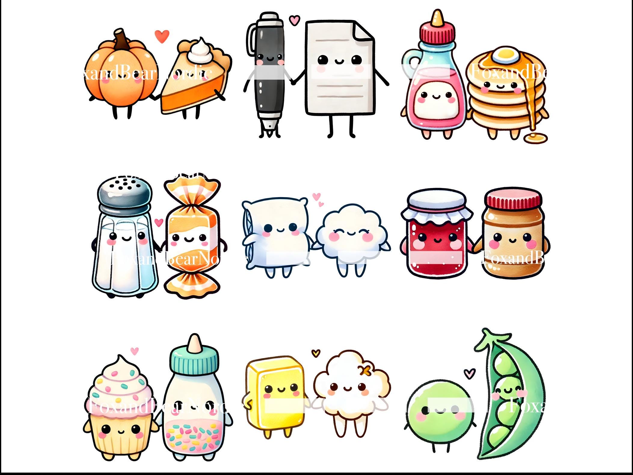 Cute Kawaii Valentine Clipart Couple Clipart You Are The To My Valentine Couple PNG Watercolor Clipart Salsa To My Nacho Galentines Gift PNG image 4