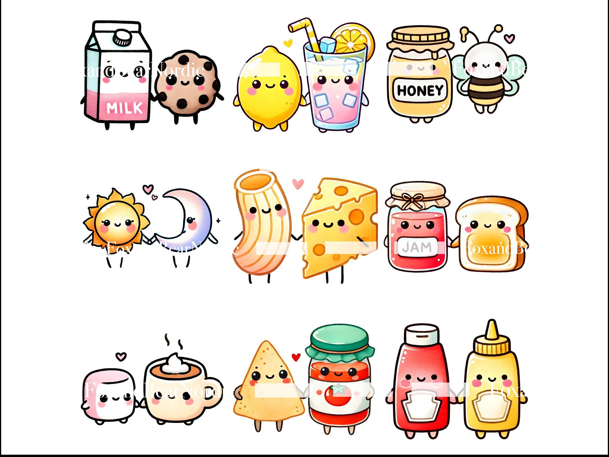 Cute Kawaii Valentine Clipart Couple Clipart You Are The To My Valentine Couple PNG Watercolor Clipart Salsa To My Nacho Galentines Gift PNG image 6