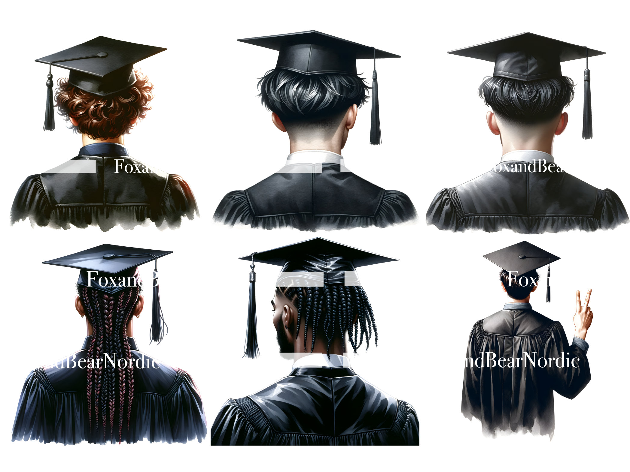 Watercolor Graduation PNG Doctor Graduation Clipart Graduation 2026 Clipart Graduation Cap Clipart Male Graduation Commercial Use 2026 image 7