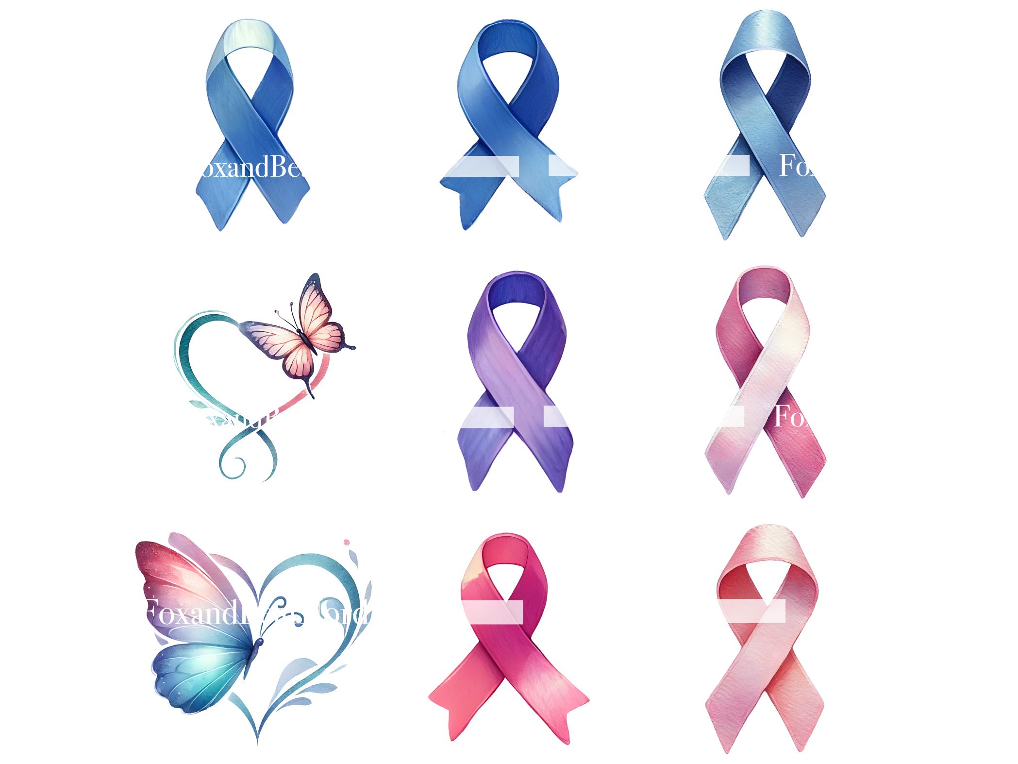Cancer Awareness PNG Tackle Breast Cancer PNG Fuck Cancer Survivor PNG Hope Pink Ribbon Clipart Blue Ribbon Breast Cancer Art Commercial Use image 6