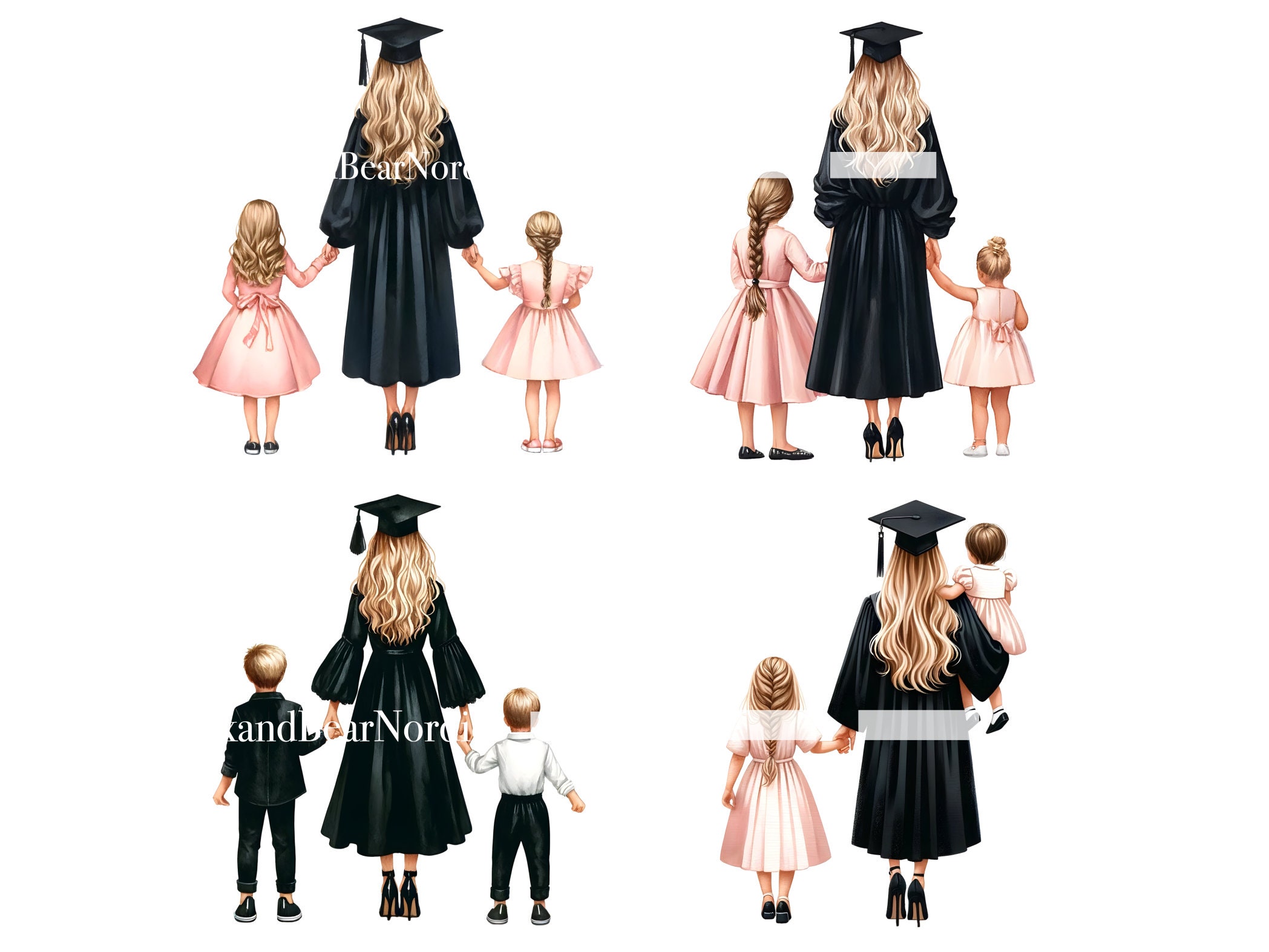 Watercolor Mama Graduation PNG Doctor Graduation Clipart Graduation Girl PNG Graduation Cap Clipart for Graduation Cap Topper Commercial Use image 4