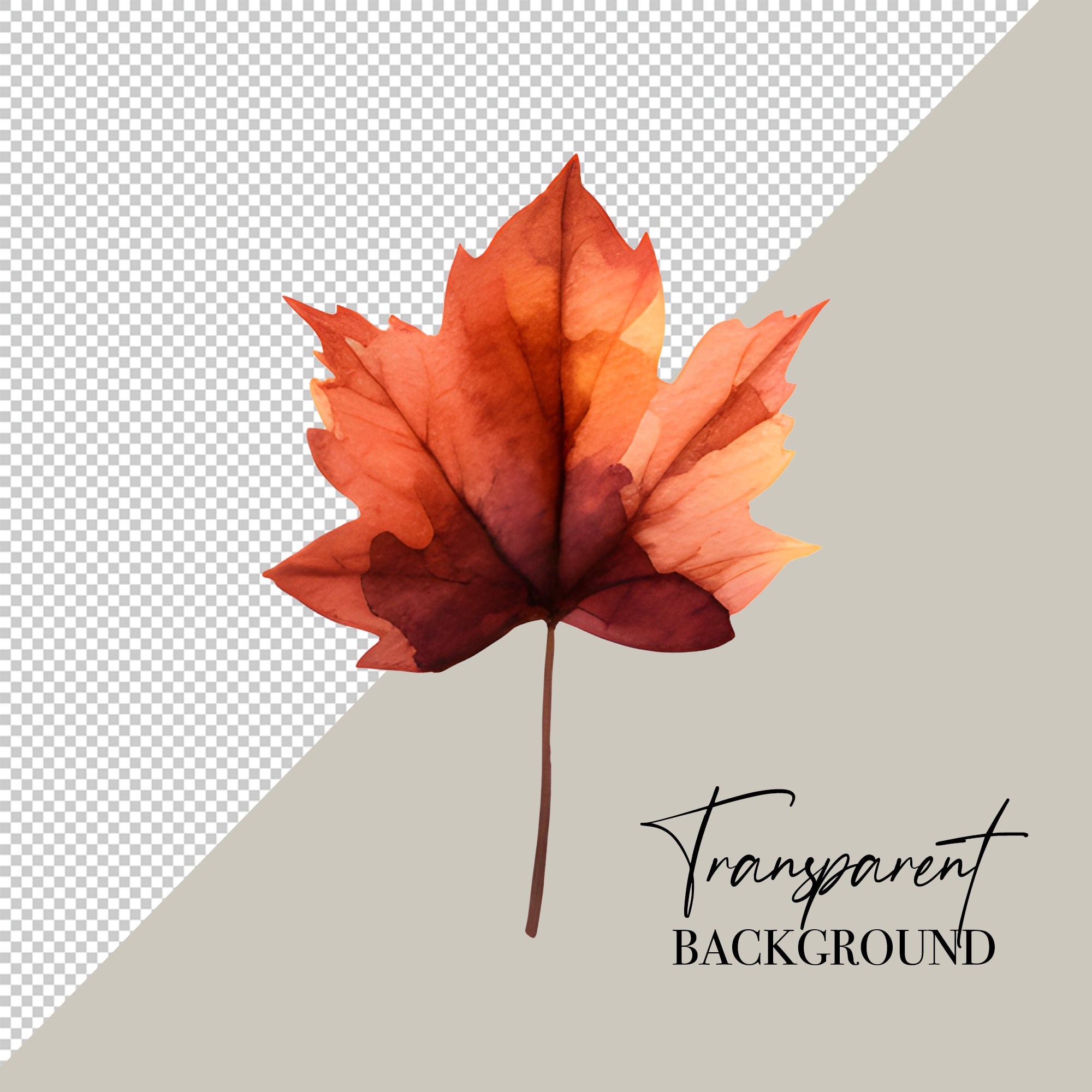 Watercolor Autumn Leaves Clipart: 88 Fall Foliage PNG (Commercial Use) image 3