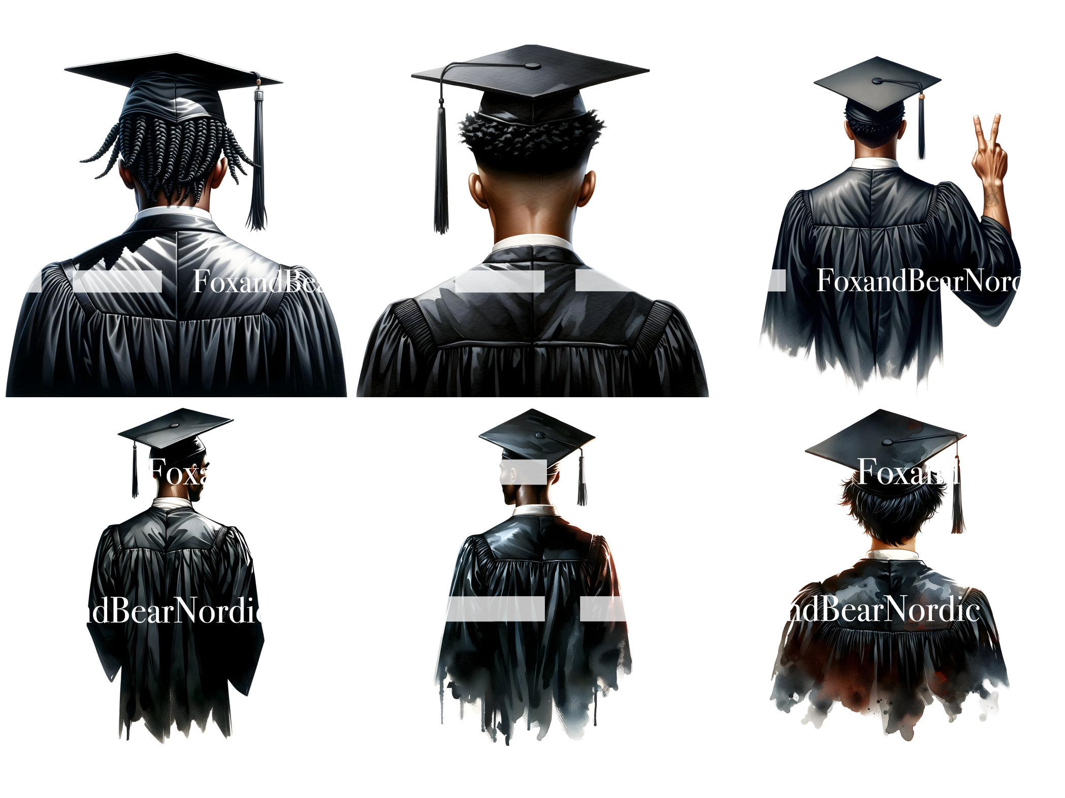 Watercolor Graduation PNG Doctor Graduation Clipart Graduation 2026 Clipart Graduation Cap Clipart Male Graduation Commercial Use 2026 image 8