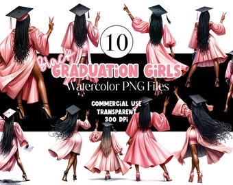 Watercolor Black Girl PNG Graduation PNG Doctor Graduation Clipart Black Woman Graduation Girl PNG Graduation Cap Topper Commercial Use 2026