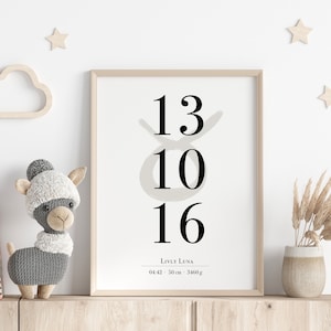 Birth Details Print Baby Birth Stats Print Birth Announcement Personalized Gift Printable Nursery Decor Custom Baby Gift DIGITAL DOWNLOAD