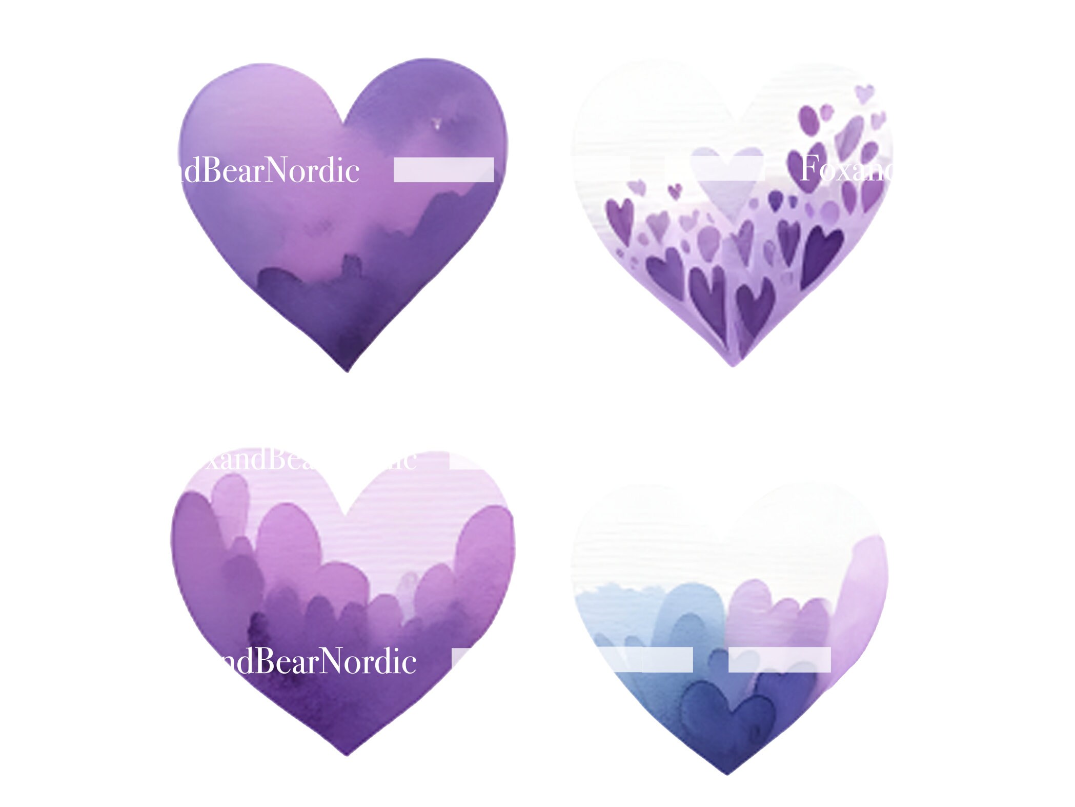 Watercolor Heart Clipart Heart PNG Valentines PNG Watercolor Clipart Watercolor Clip Art Digital Stickers Instant Download Commercial Use image 4