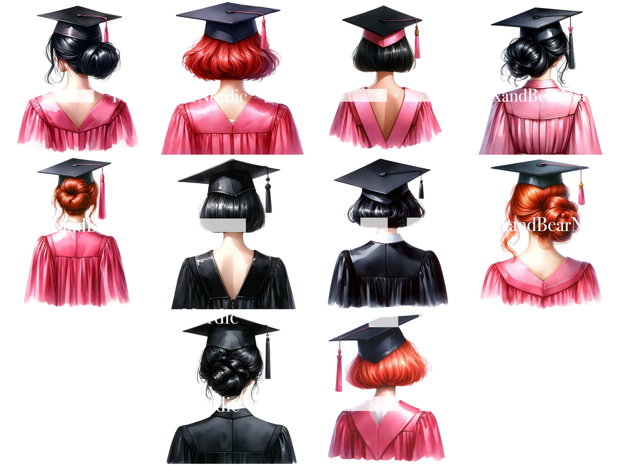 Watercolor Graduation PNG Doctor Graduation Clipart Graduation Girl PNG Graduation Cap Watercolor Clipart Senior 2026 PNG Commercial Use image 8