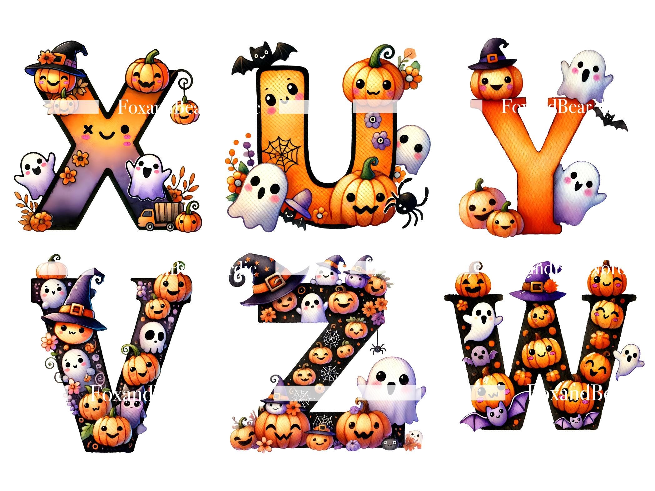 Halloween Font Doodle Letters PNG Halloween Alphabet Halloween Letter PNG Doodle Alphabet Pumpkin Letters Boo Horror Scary Commercial Use image 9