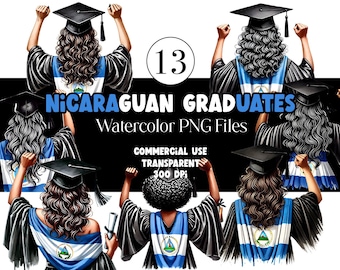 Nicaragua Graduierung PNG Graduation Clipart Graduation Girl PNG Clipart für Graduation Cap Topper Nicaragua Flagge Latein Graduierung 2026