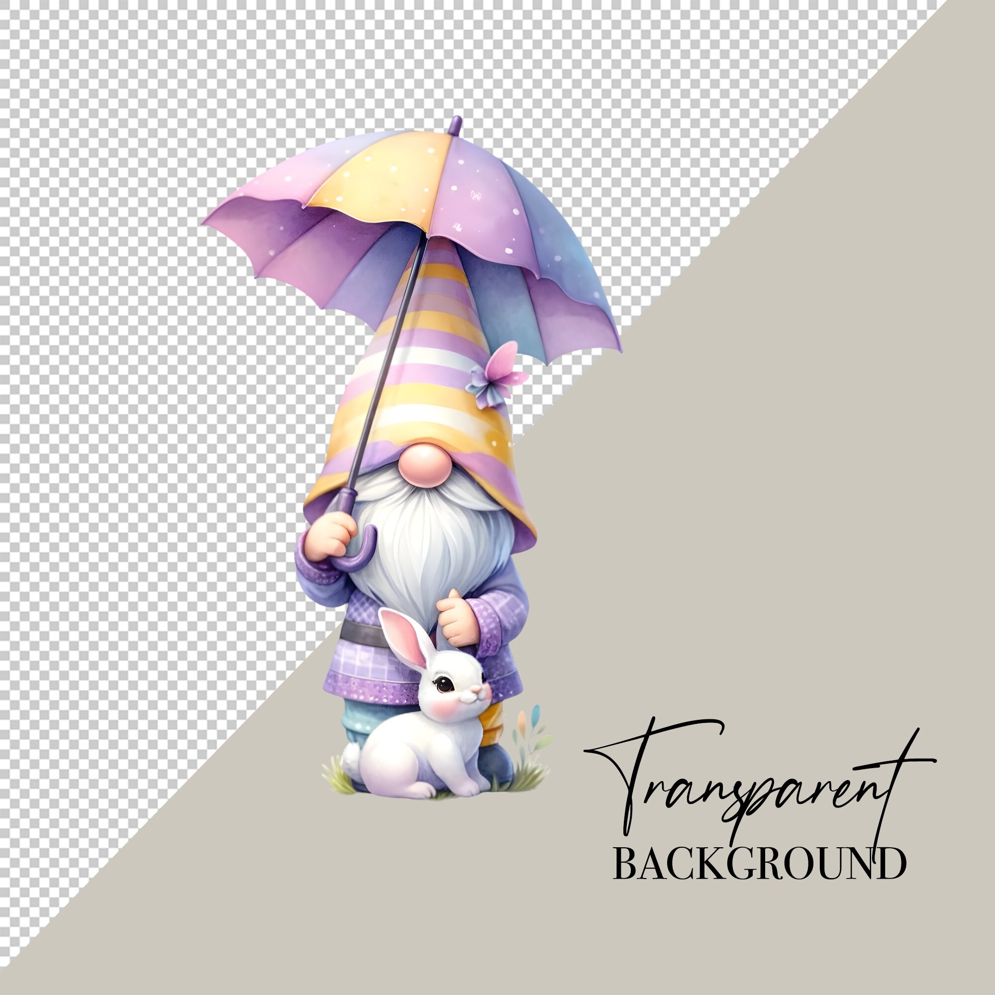 Watercolor Easter Gnomes Clipart PNG Gnome Clip Art Pastel Easter PNG Watercolor Clipart Commercial Use Watercolor Clip Art Digital Download image 3