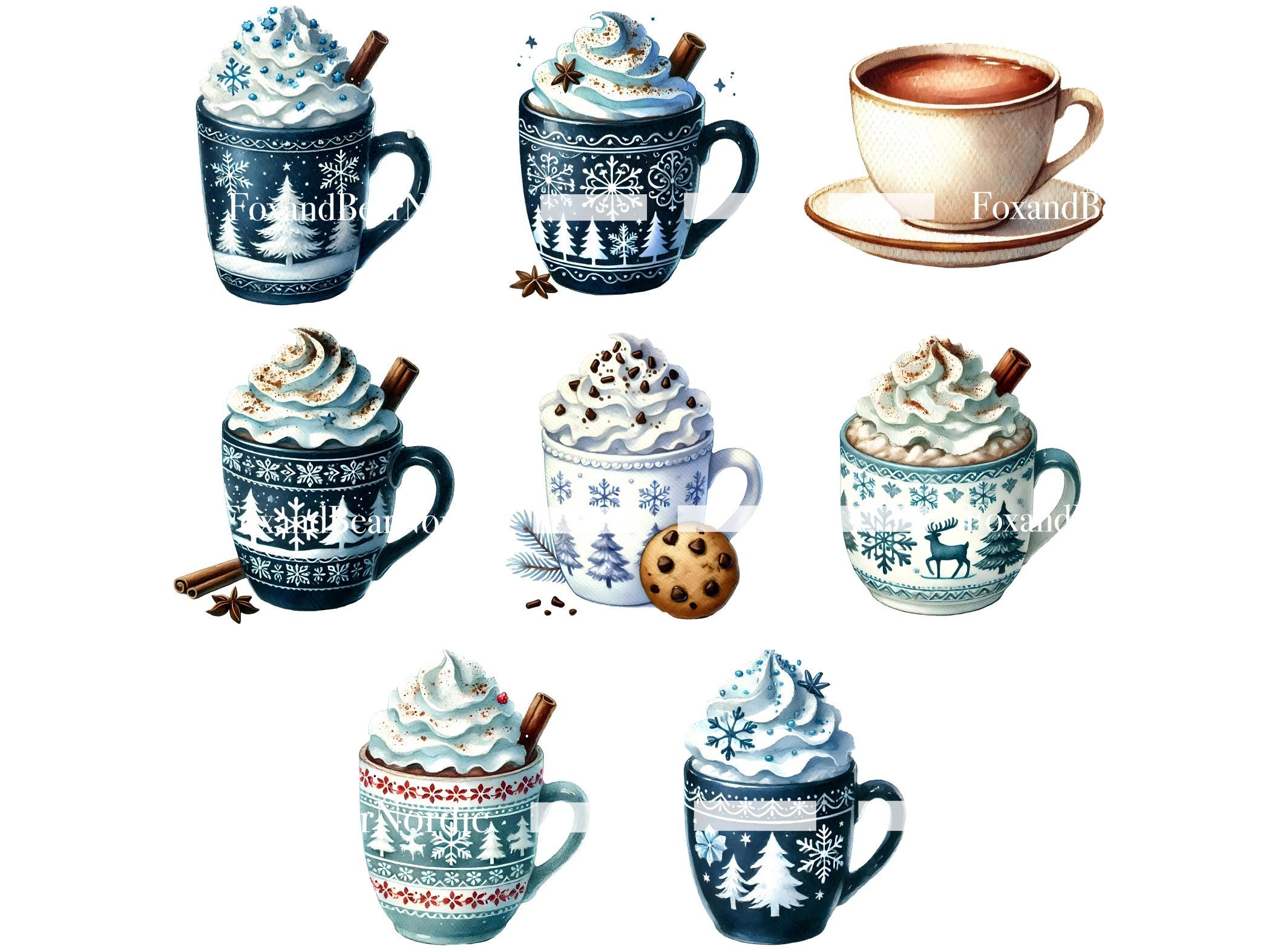 Cozy Drinks Clipart Hot Cocoa Cozy Christmas Coffee Mug PNG Watercolor Clipart Coffee PNG Coffee Cups PNG Coffee Cup Clipart Commercial Use image 4
