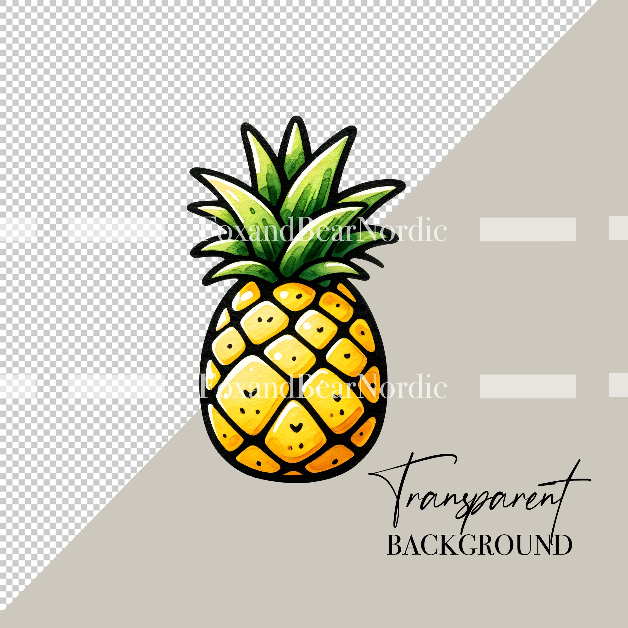 Digital Watercolor Fruit Stickers Fruit PNG Fruit Clipart Pineapple PNG Strawberry PNG Watercolor Clipart Watercolor Clip Art Commercial Use image 3