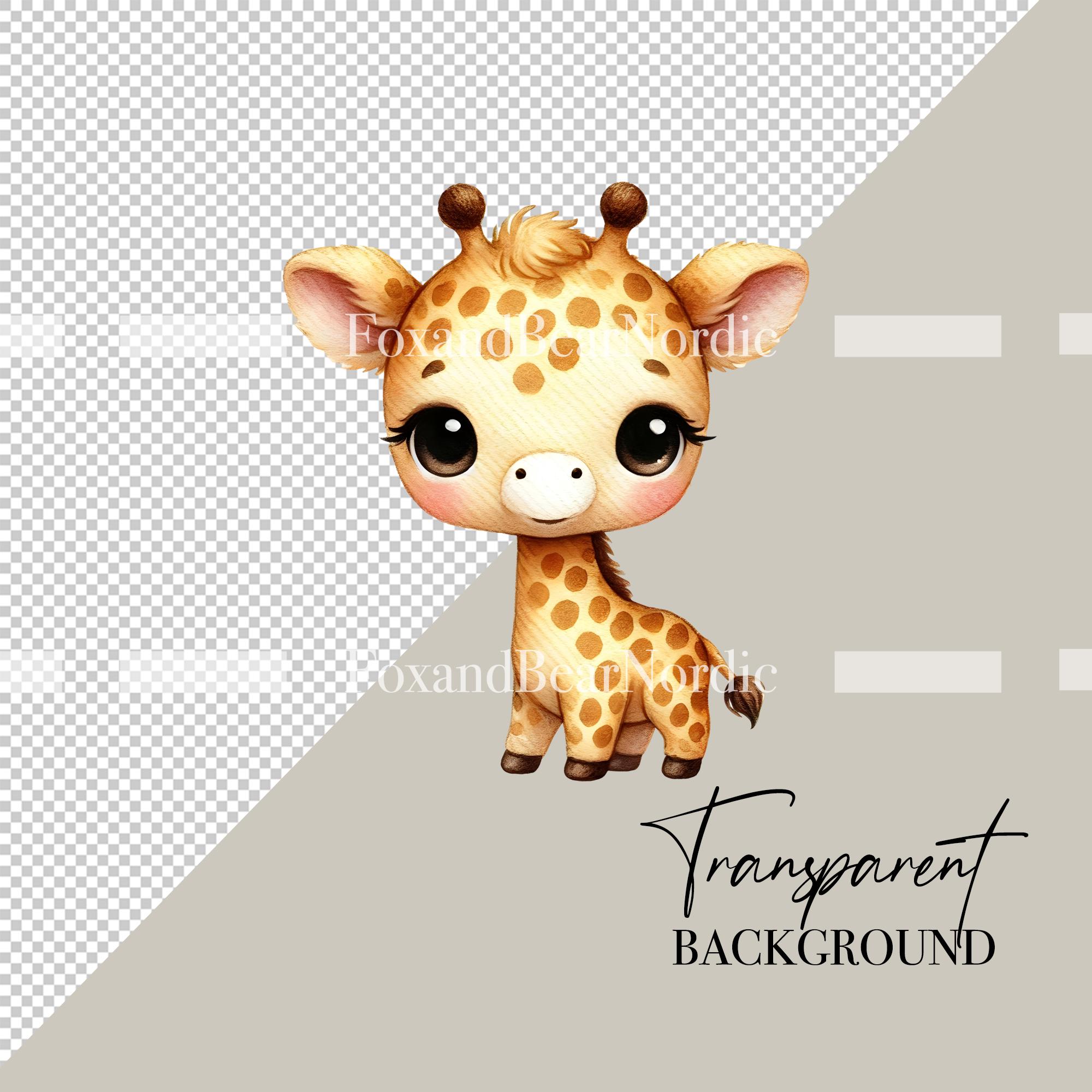 Safari Animal Clipart: Watercolor Jungle Animals PNG (Commercial Use) image 3
