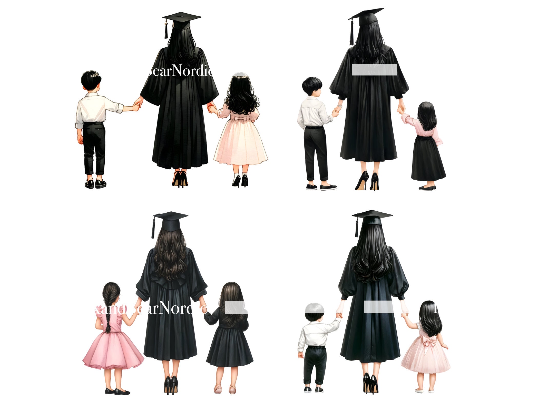 Watercolor Mama Graduation PNG Doctor Graduation Clipart Graduation Girl PNG Graduation Cap Clipart for Graduation Cap Topper Commercial Use image 7