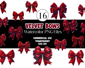 Lint boog aquarel strikken clipart rode strik illustraties kerstcadeau boog clipart kerst PNG commercieel gebruik aquarel illustraties
