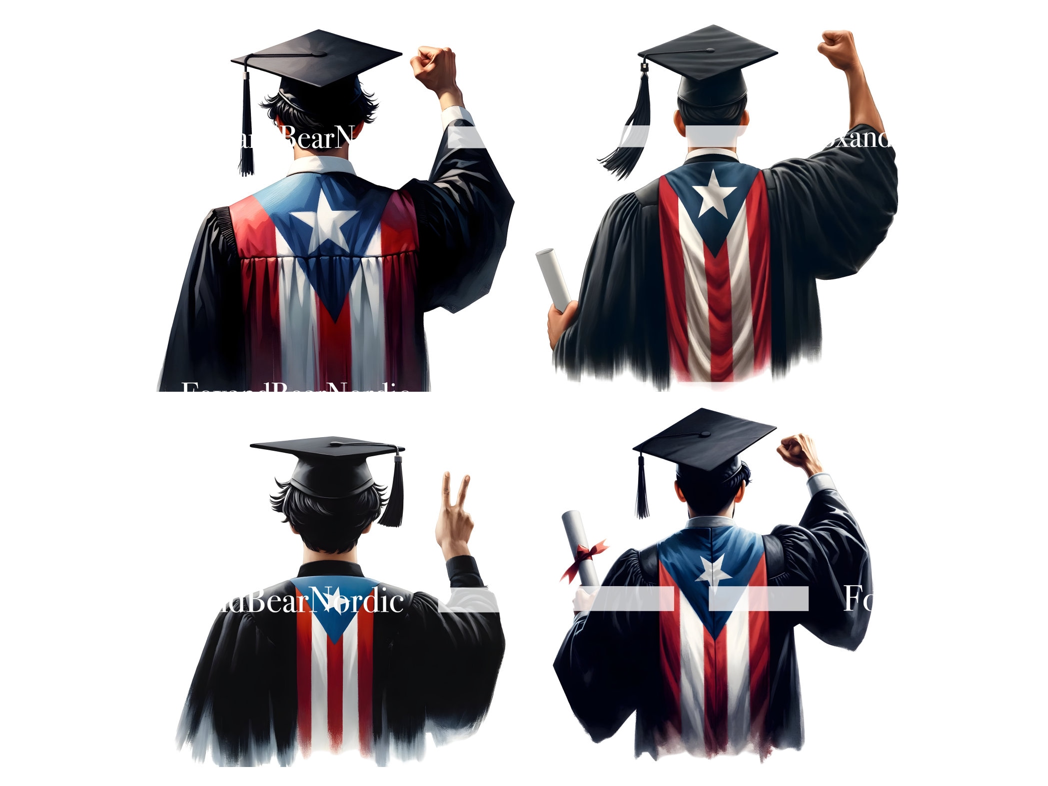 Puerto Rican Graduation PNG Graduation Clipart Graduation Boy PNG Clipart for Graduation Cap Topper Puerto Rican Flag Puerto Rico PNG 2026 image 4