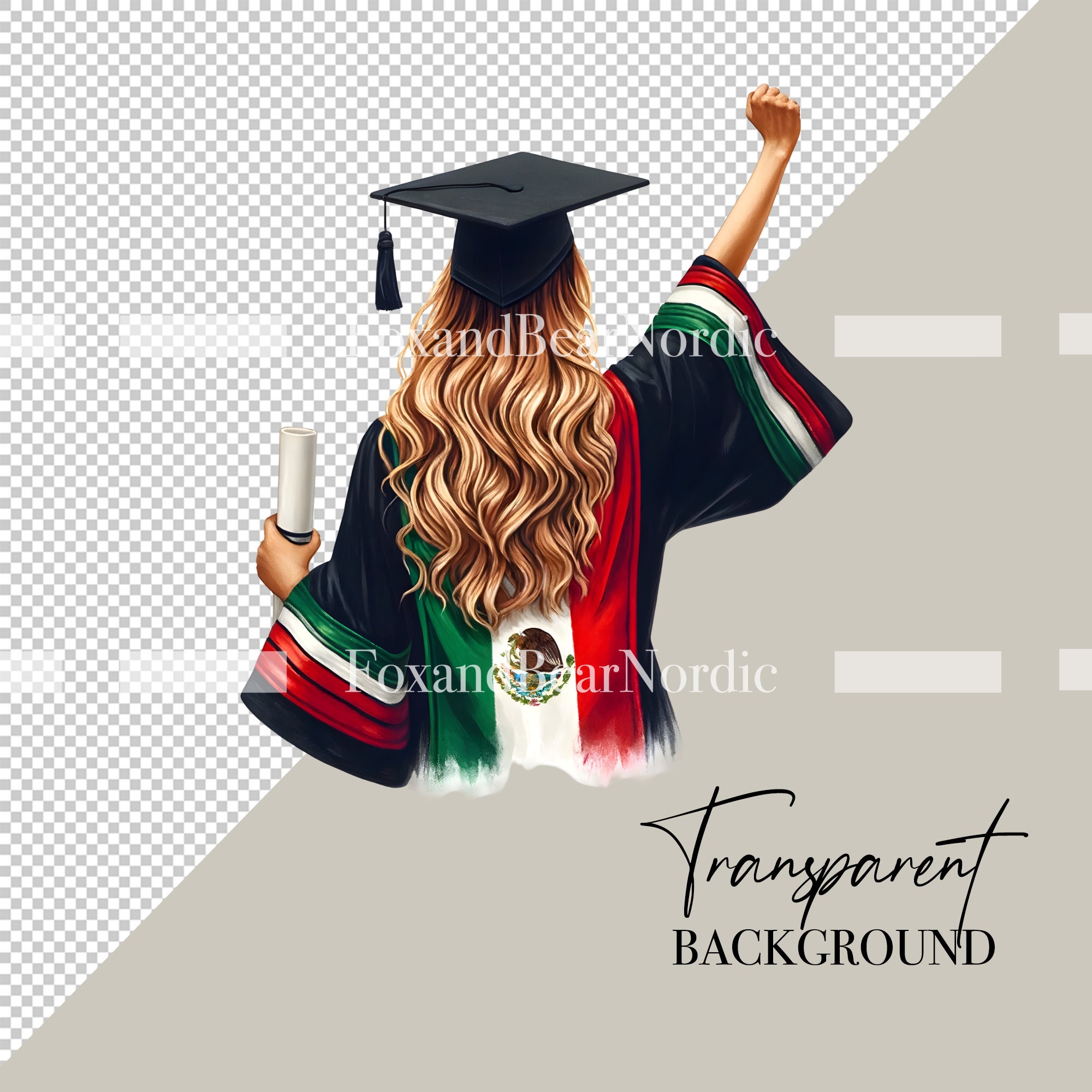 Mexican Graduation PNG Graduation Clipart Graduation Girl PNG Clipart for Mexican  Graduation Cap Topper Mexican Flag Commercial Use 2026 image 3