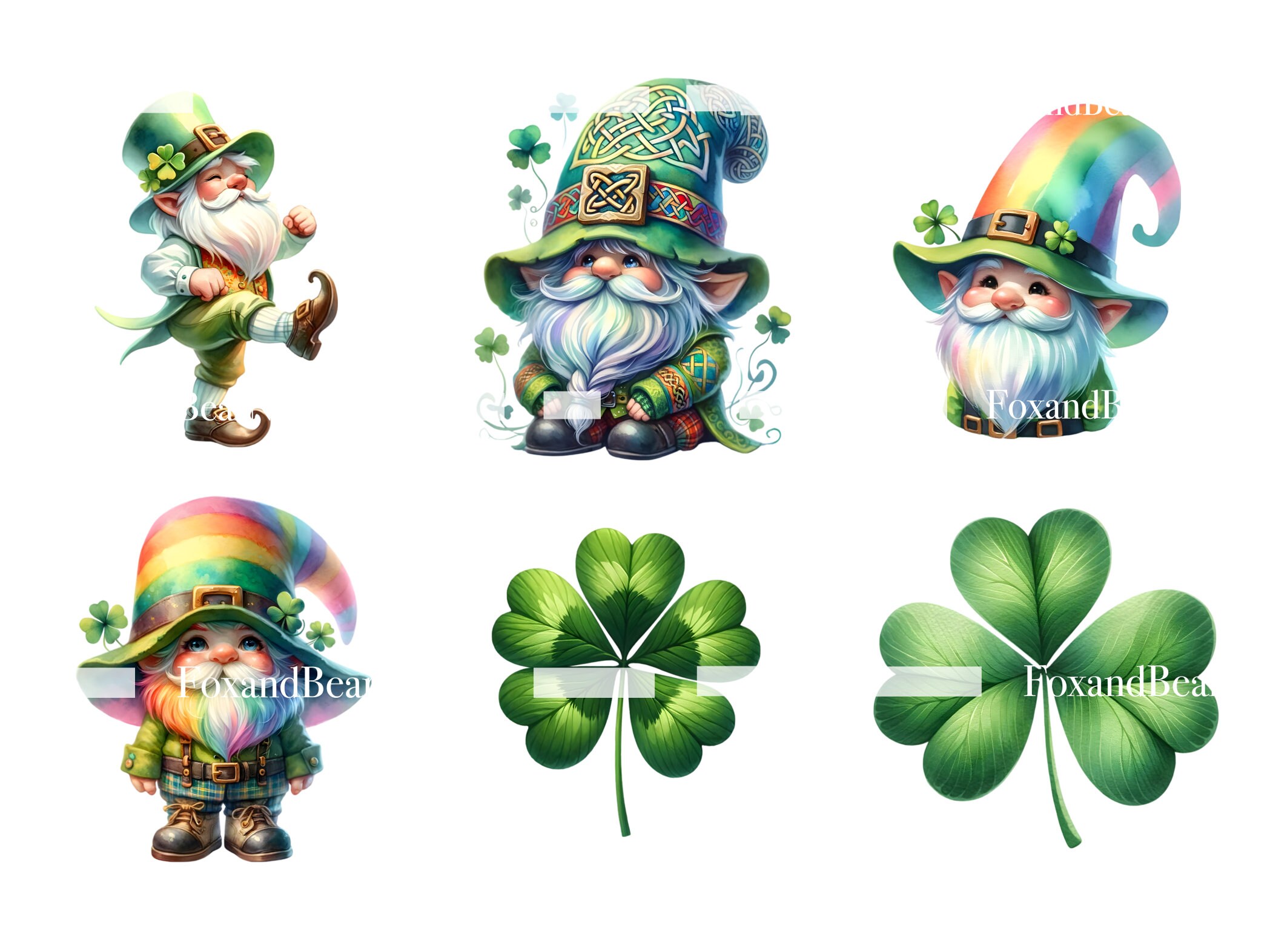 St Patricks Day Gnome Leprechaun Clipart Gnome Clip Art Leprechaun PNG Lucky Gnomes Watercolor Clipart Watercolor Clip Art Commercial Use image 7
