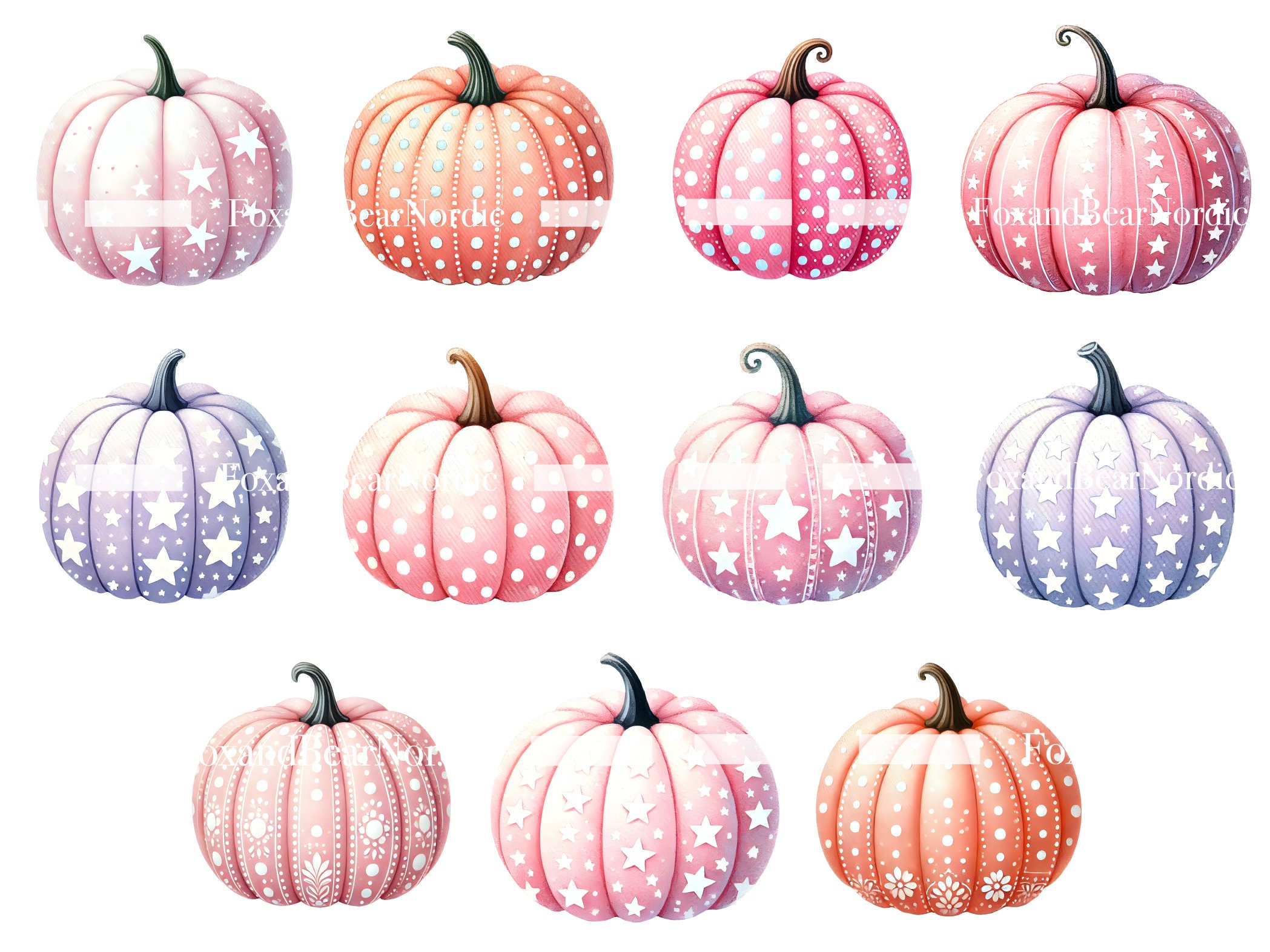 Pastel Halloween Clipart Plaid Pumpkin PNG Pumpkin Clipart Pink Pumpkins PNG Colorful Pumpkin png Clip art Halloween PNG Commercial Use image 5