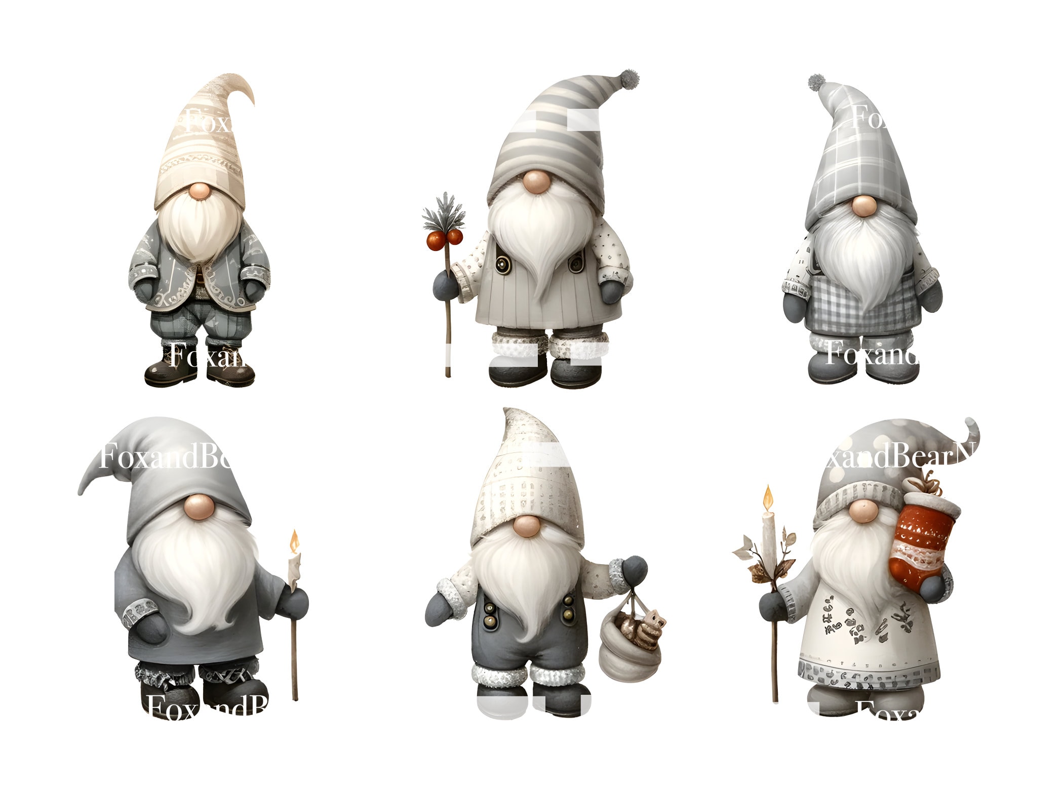 Gnome Clipart PNG Christmas Clipart Watercolor Clipart Christmas Gnomes PNG Commercial Use Watercolor Clip Art Digital Stickers Download image 5