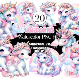 Aquarela Bebê Unicórnio PNG Unicórnio Clipart Unicórnio Aniversário Clip art Mágico Clipart Crianças Unicórnios Arco Íris Unicórnio PNG Cavalo Uso Comercial