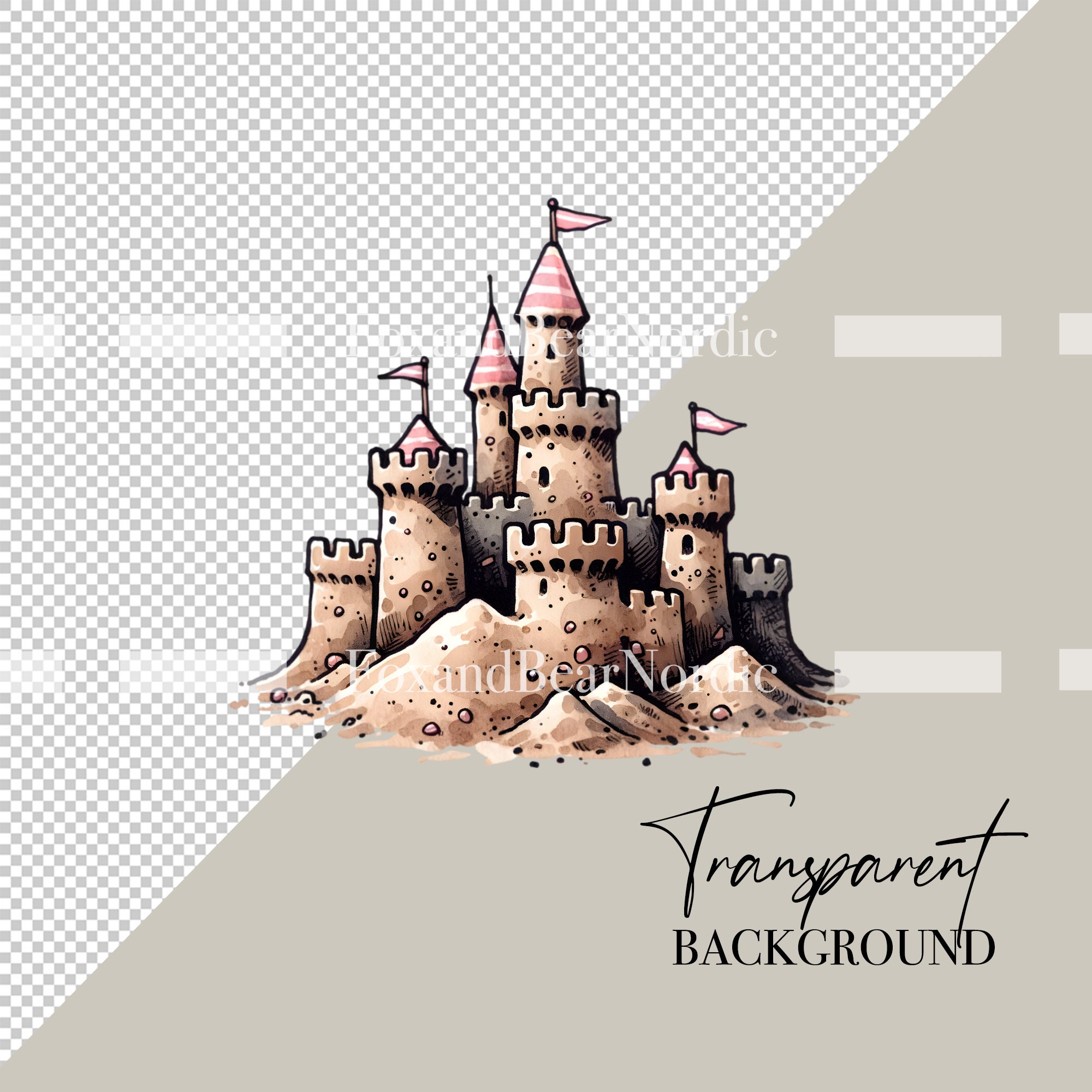 Summer Beach Clipart Watercolor Ice Cream Clipart Summer Clipart Ice Cream Cone PNG Watercolor Clipart Watercolor Clip Art Commercial Use image 3